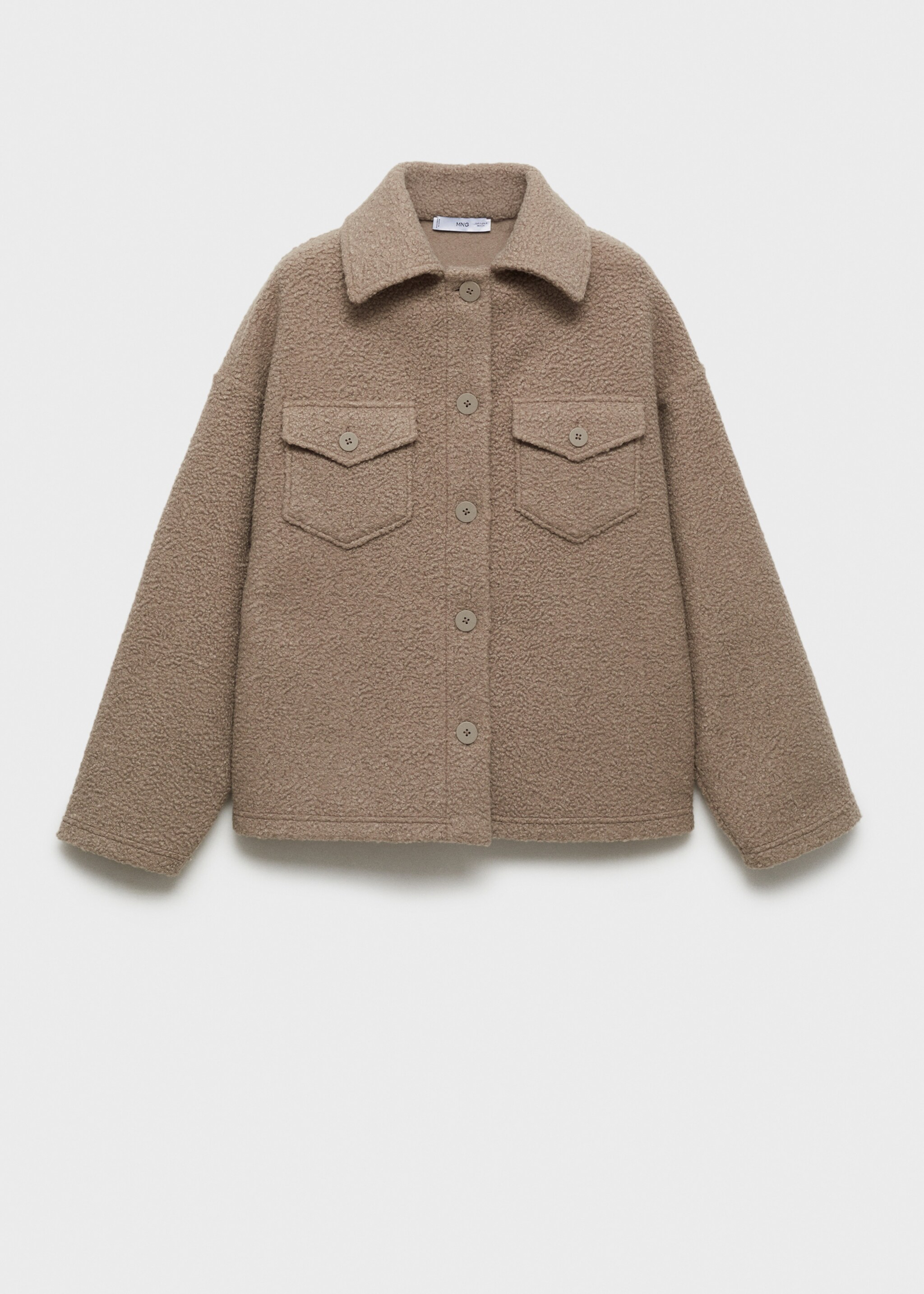 Jachetă bouclé cu buzunare - Articol fără model, Maro. Ref: 77057683-00.