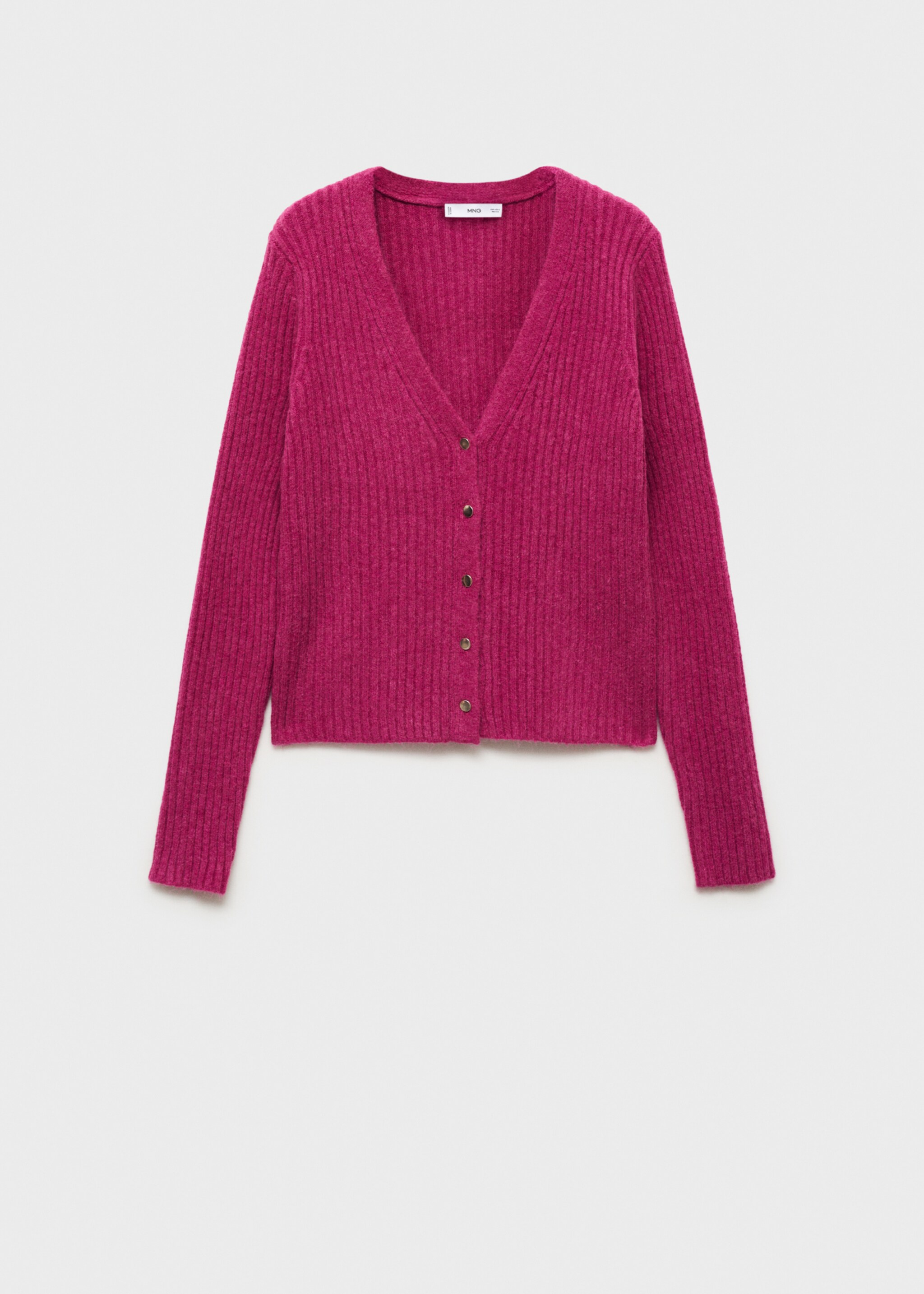 Knitted cardigan with metallic buttons - Article without model, Fuchsia. Ref: 77057686-00.