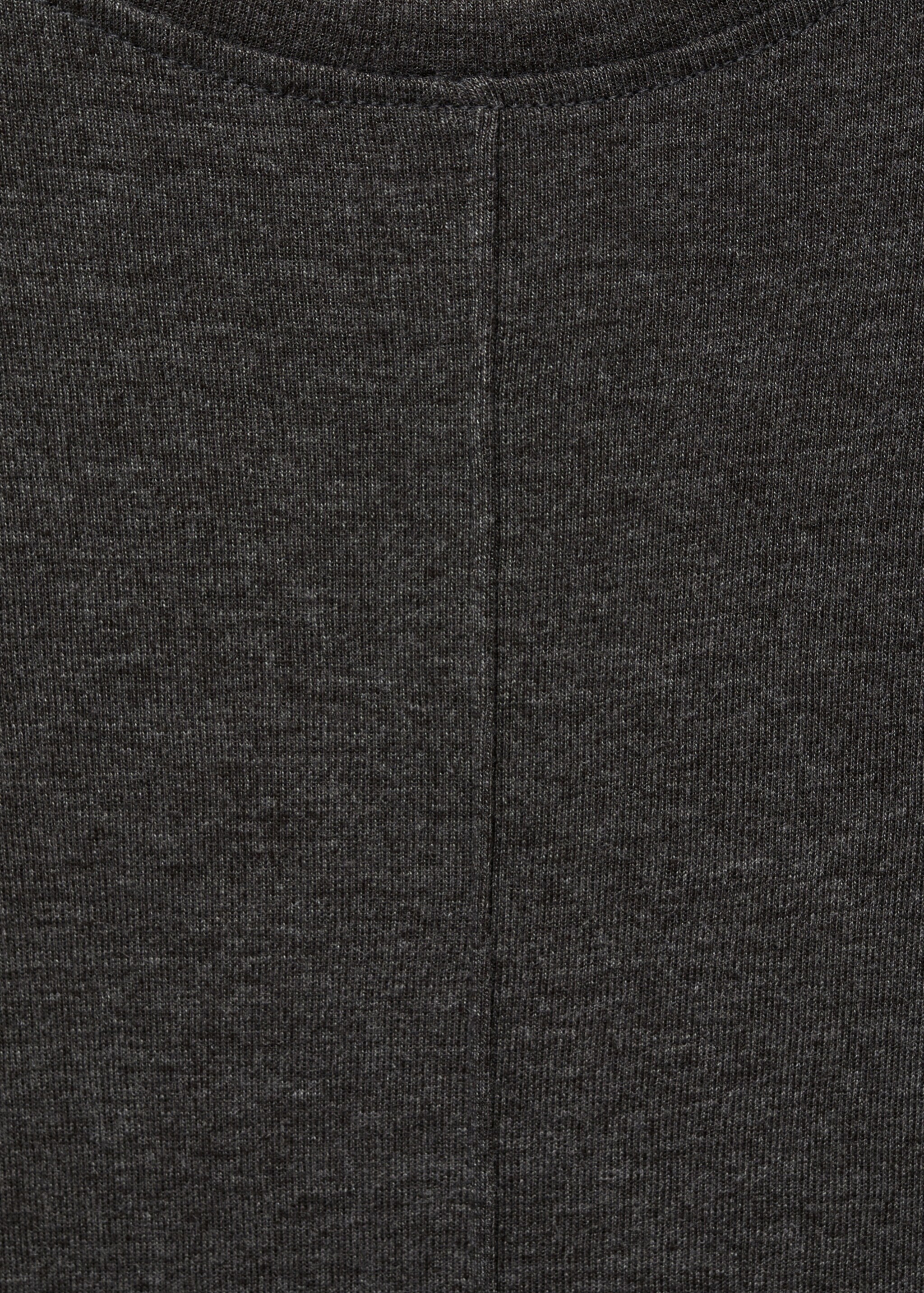 Long-sleeved slit dress - Details of the article 8, Charcoal. Ref: 77057687-00.