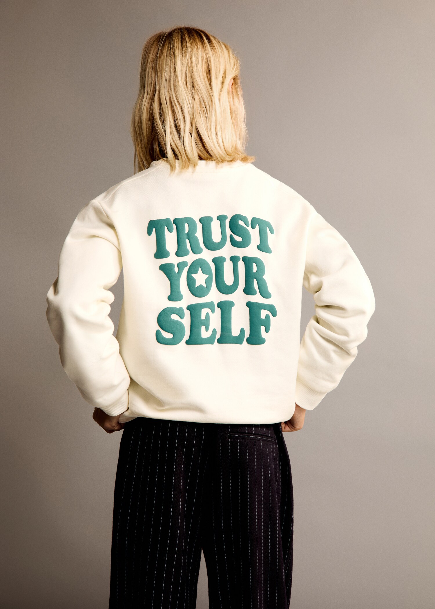 Sudadera algodón estampada - Plano medio