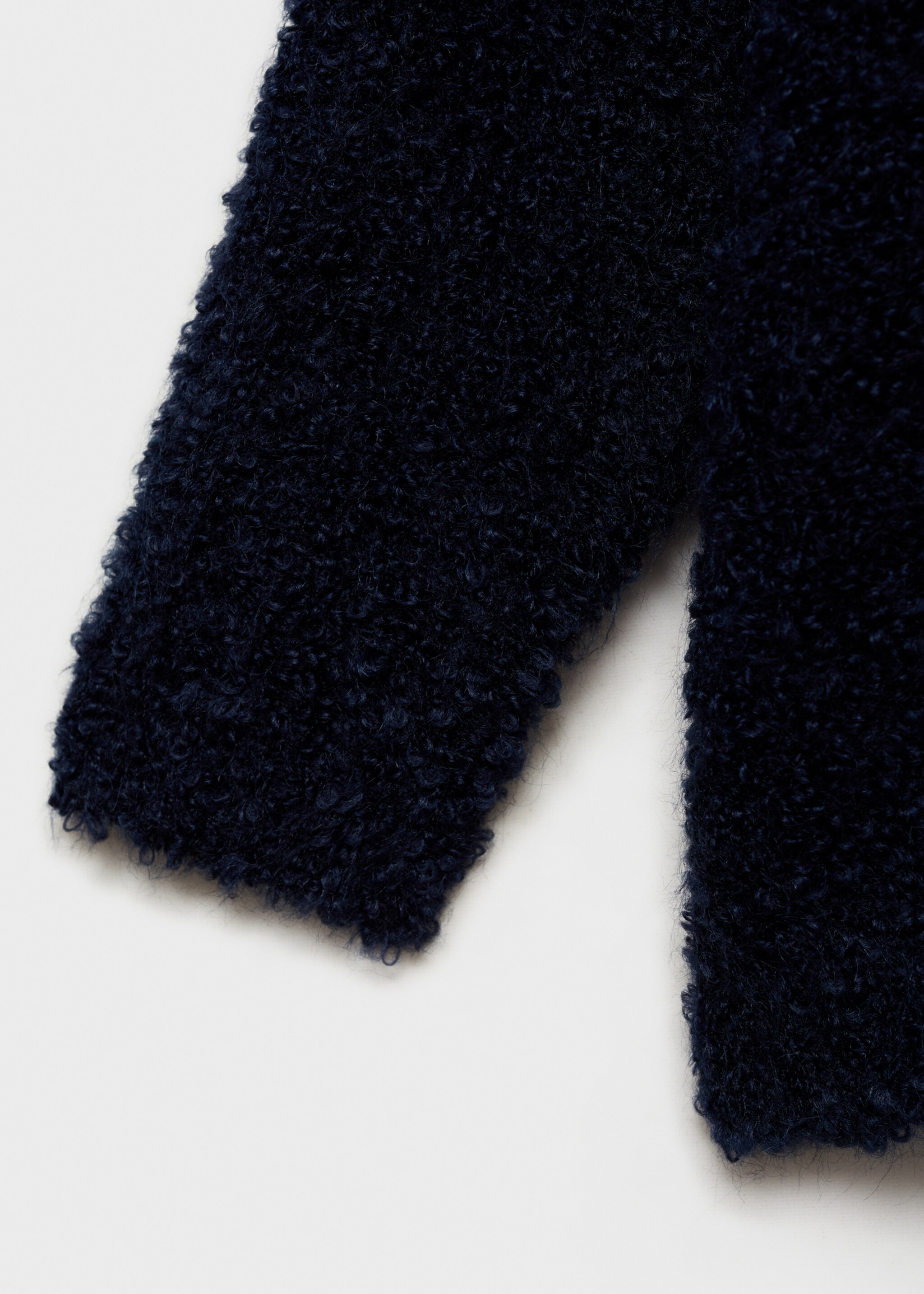 Bouclé-Strickjacke - Detail des Artikels 0, Dunkles Marineblau. Ref: 77057690-00.