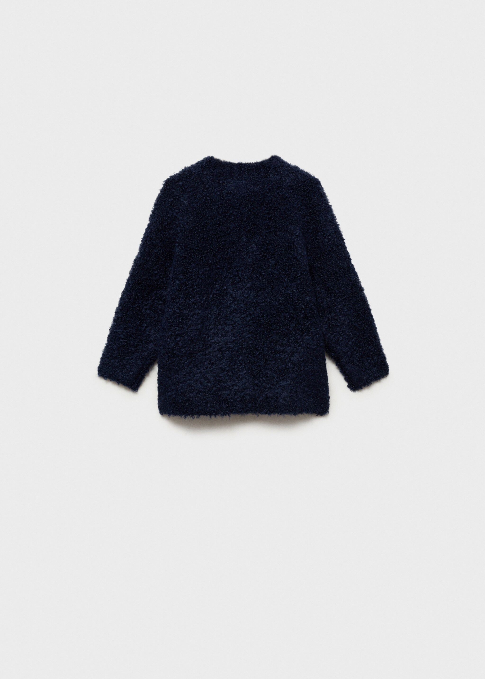 Bouclé-Strickjacke - Rückseite des Artikels, Dunkles Marineblau. Ref: 77057690-00.