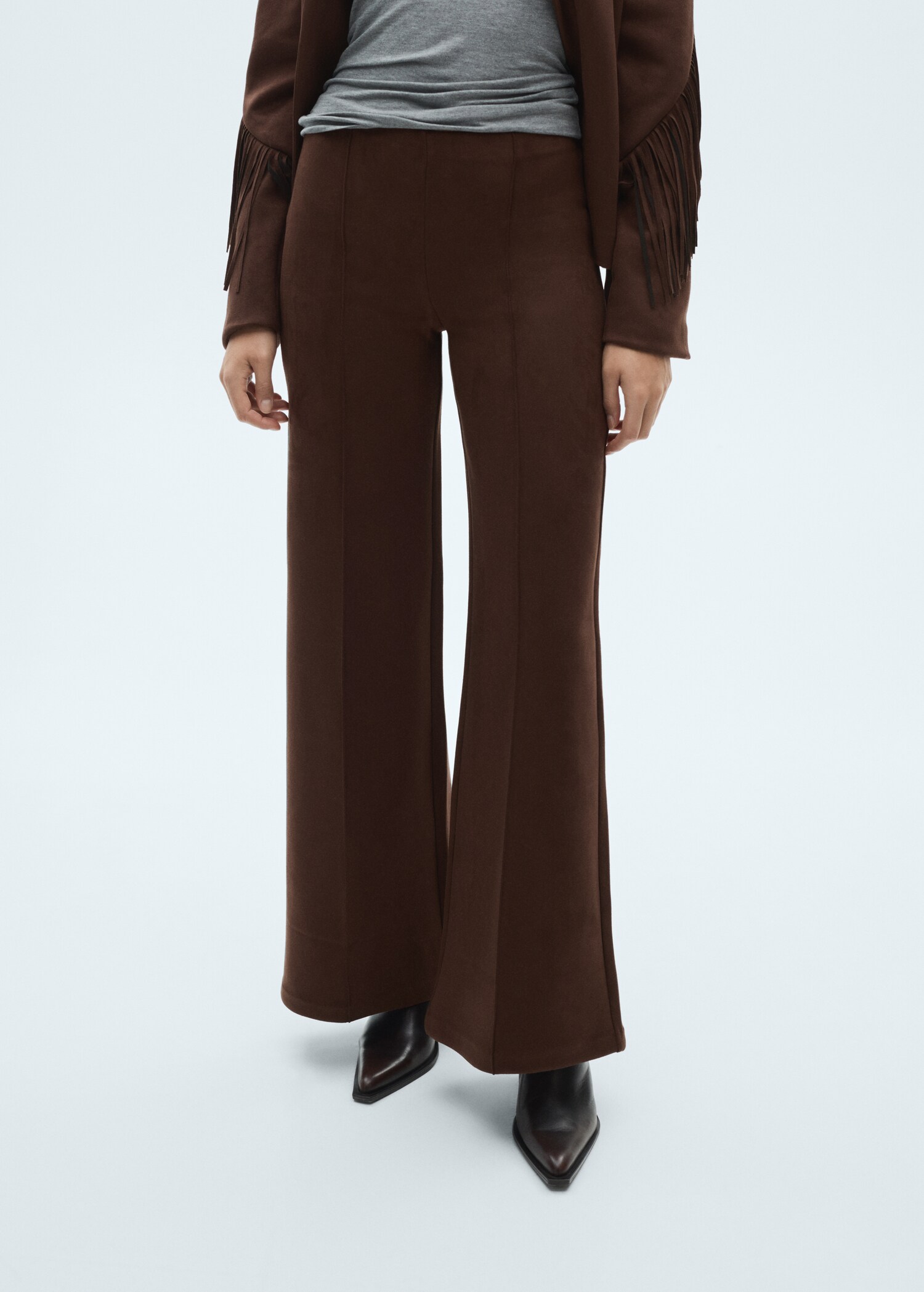 Pantalons wideleg efecte pell girada - Pla mig