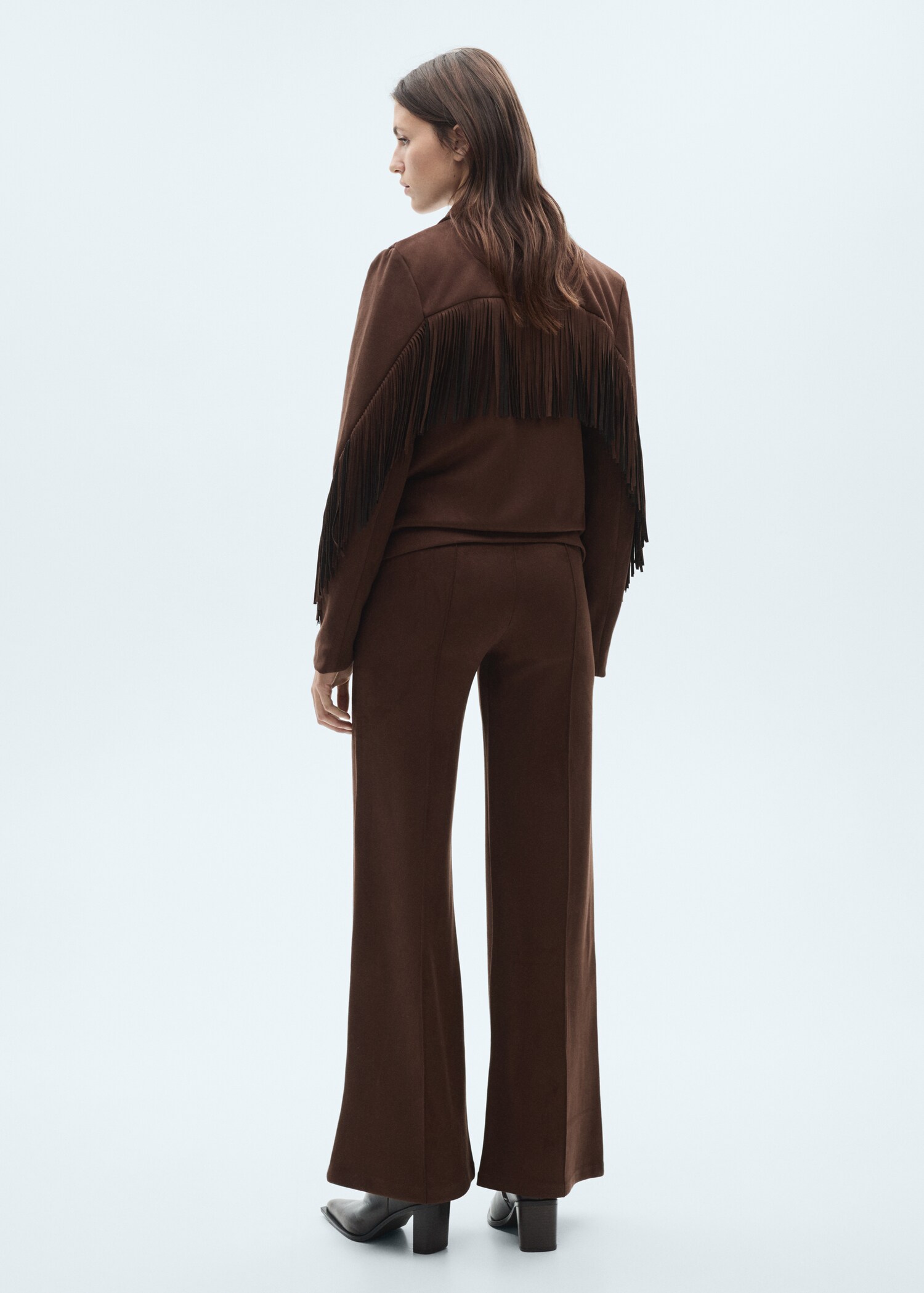 Pantalons wideleg efecte pell girada - Revers de l'article