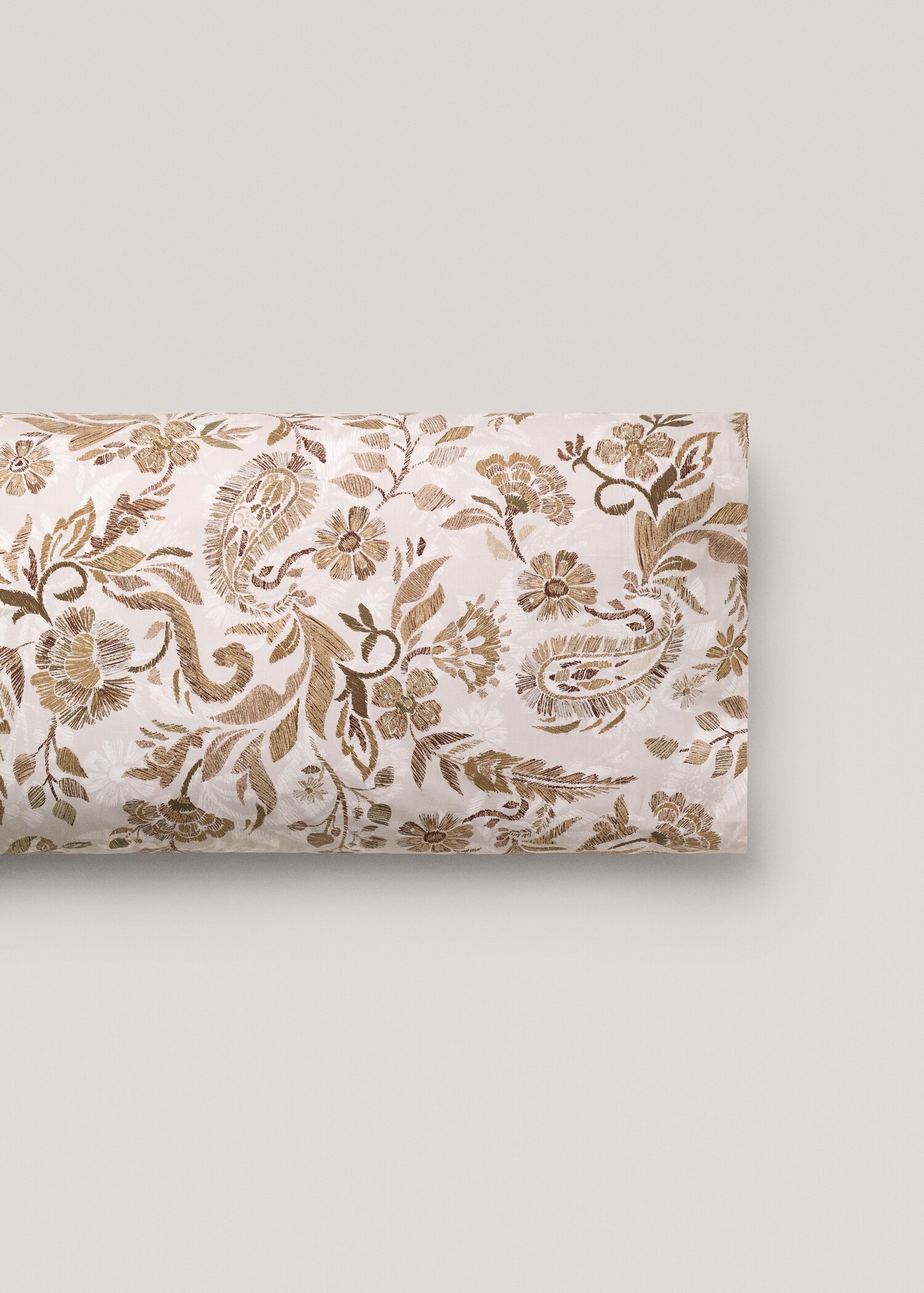 Percale cotton floral-print pillowcase 45x110cm - Article without model