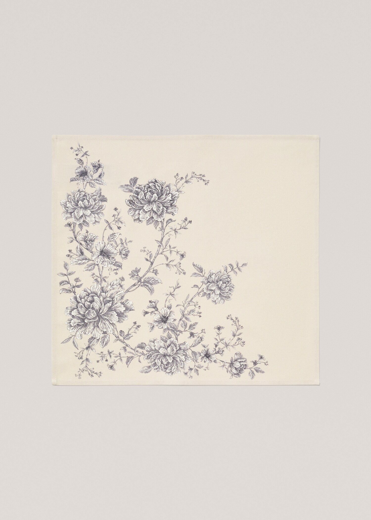 Floral-print cotton napkin 45x45cm - Article without model