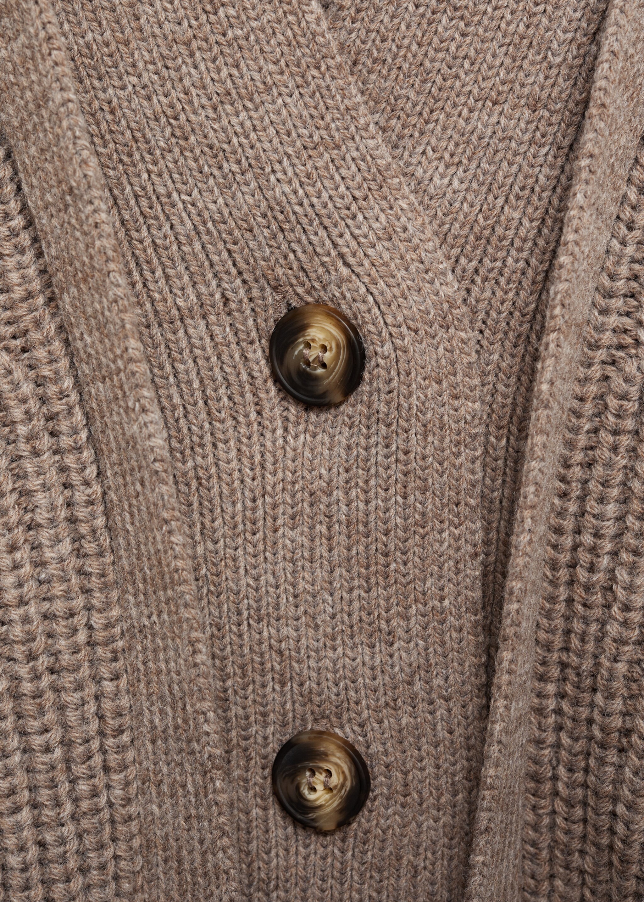 Oversized cardigan with buttons - Details of the article 8, Brown. Ref: 77057713-00.