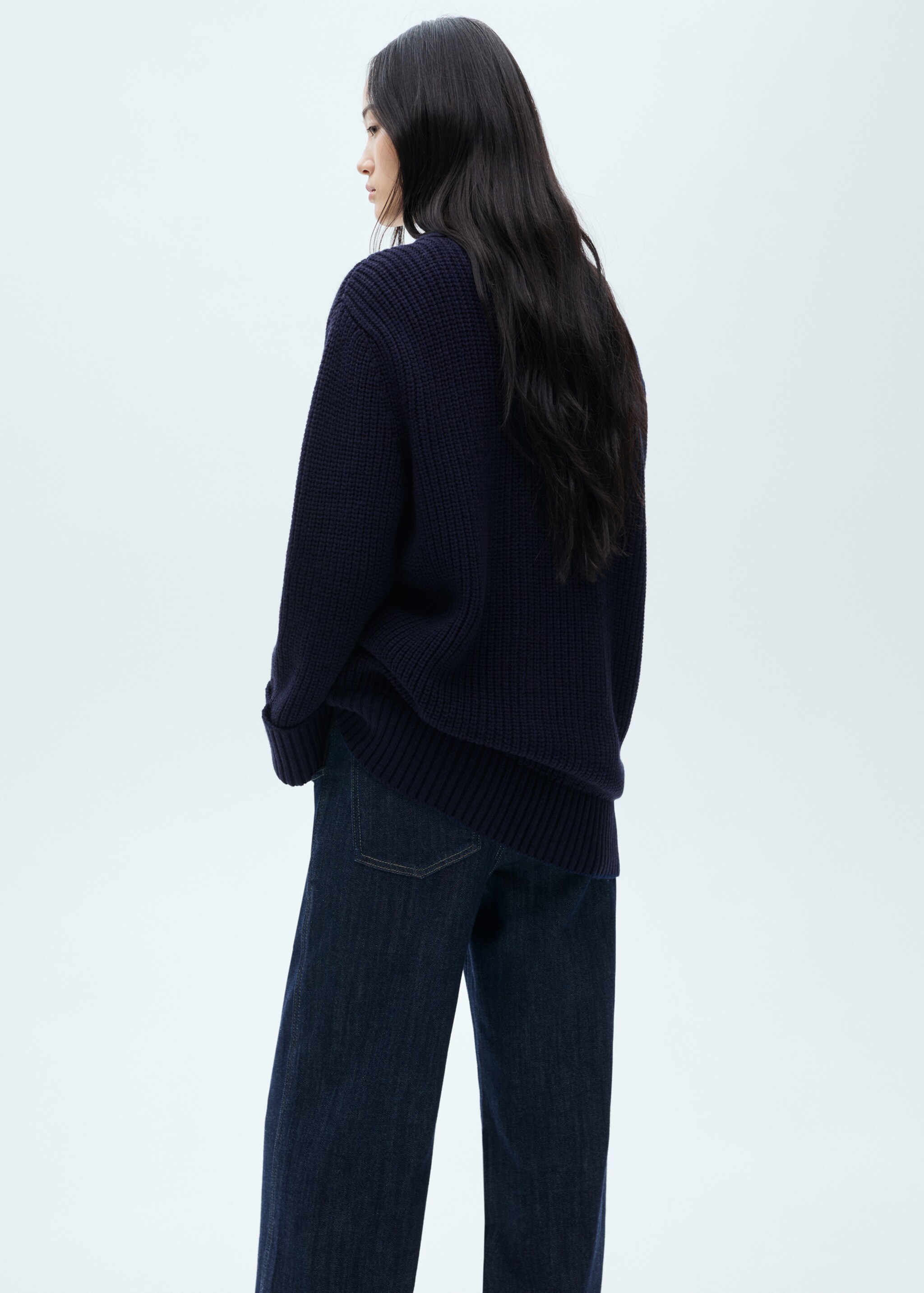 Oversized vest met knopen - Achterkant van het artikel, Donkermarine. Ref: 77057713-00.