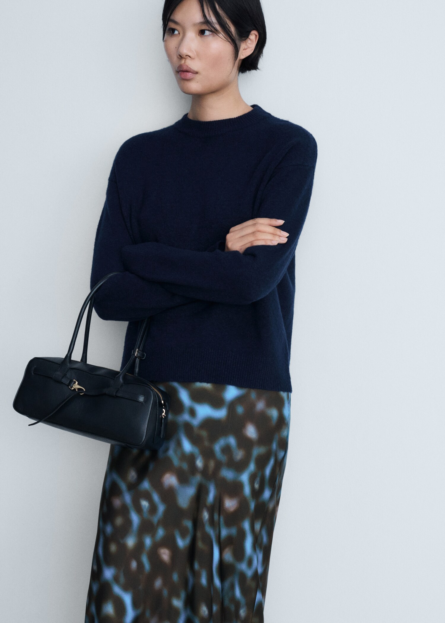 Printed satin skirt - Details of the article 1