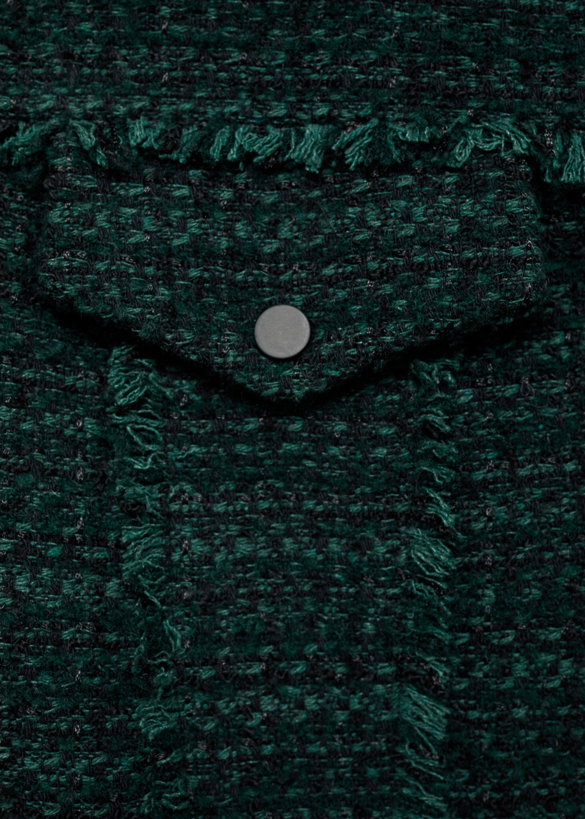 Veste tweed col montant - Détail de l'article 0, Vert foncé. Ref: 77057720-00.