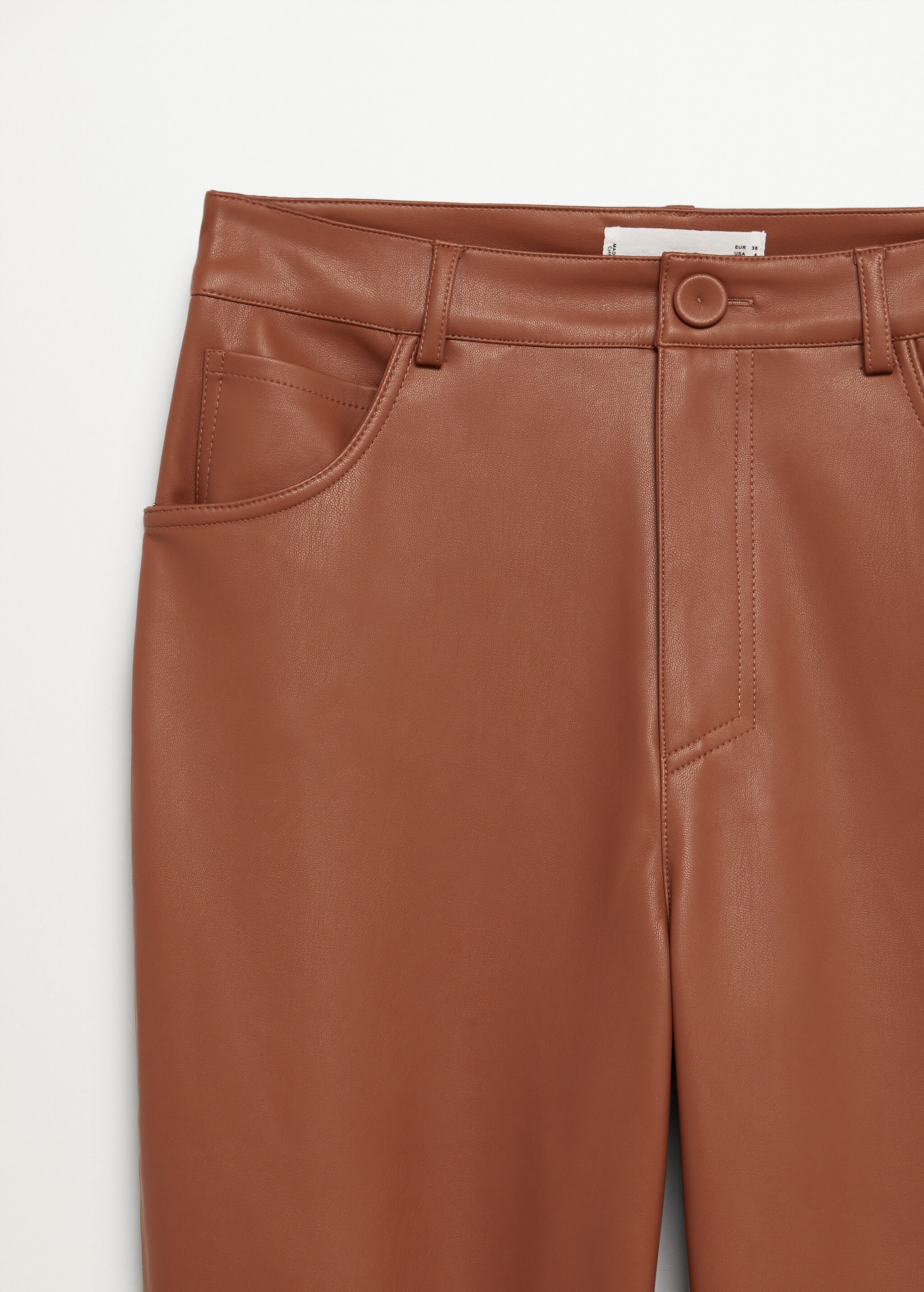Pantalón recto efecto piel - Detalle del artículo 8