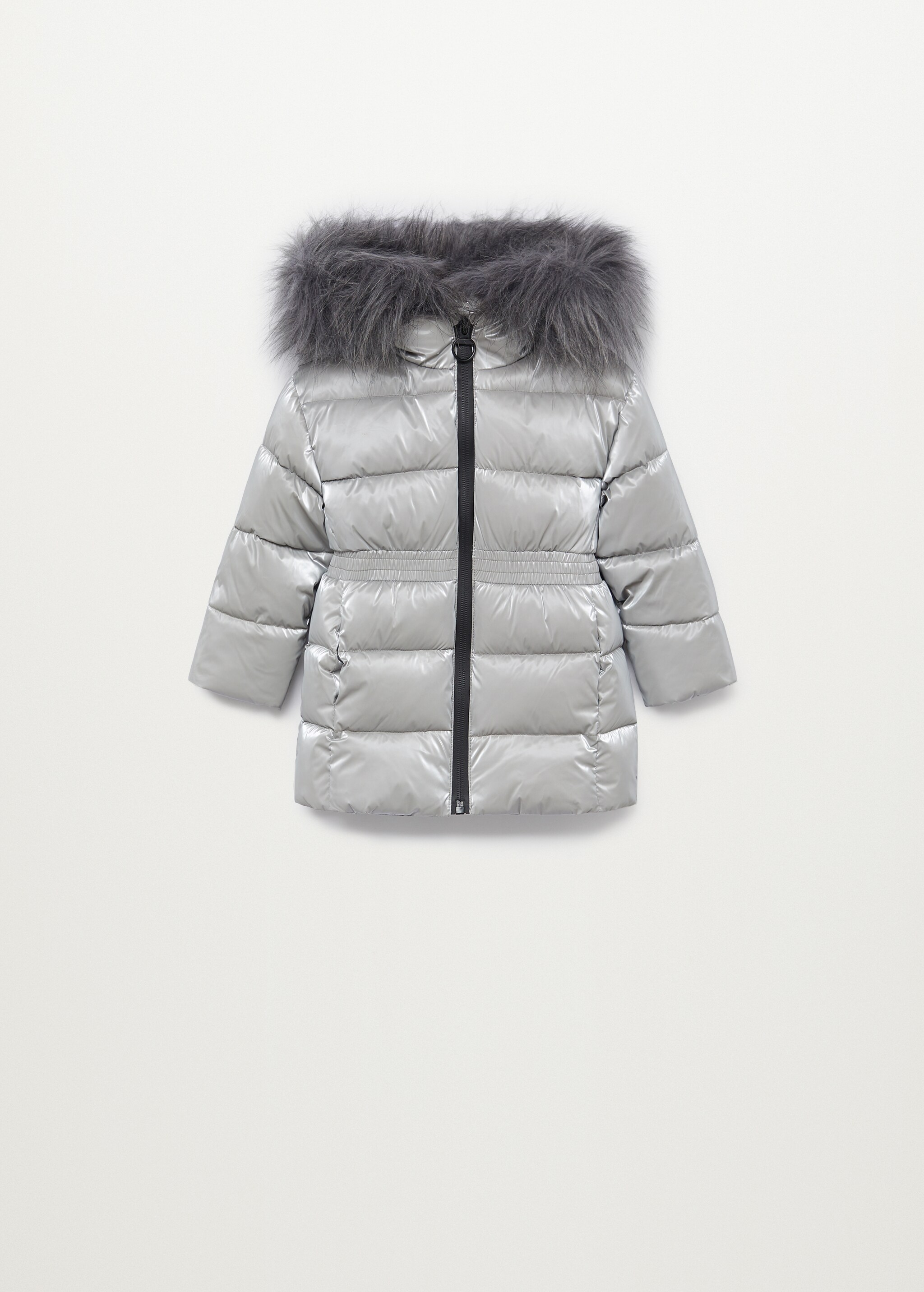 Prošívaný anorak s kapucí s umělou kožešinou - Zboží bez modelu