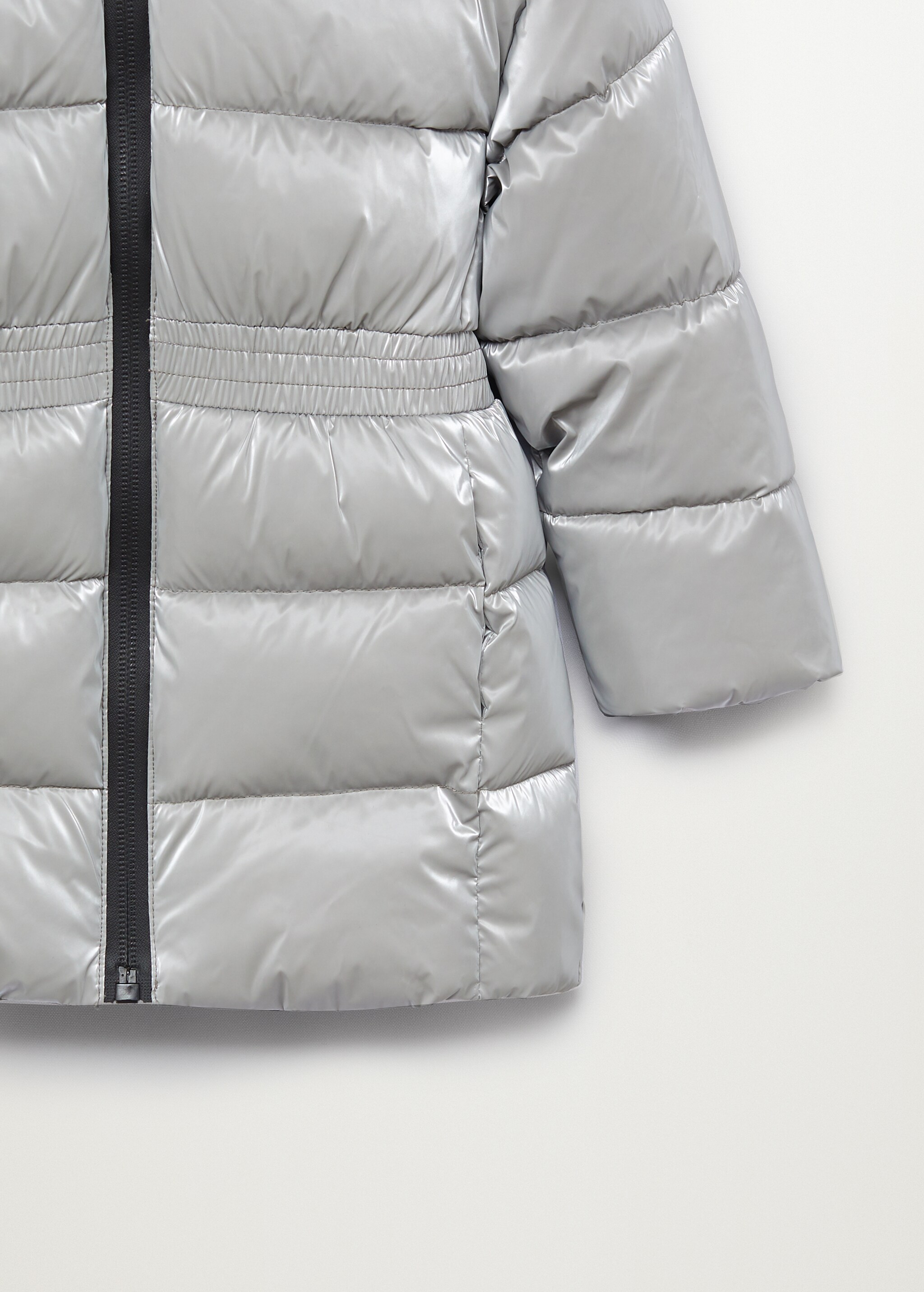 Prošívaný anorak s kapucí s umělou kožešinou - Detail zboží 8