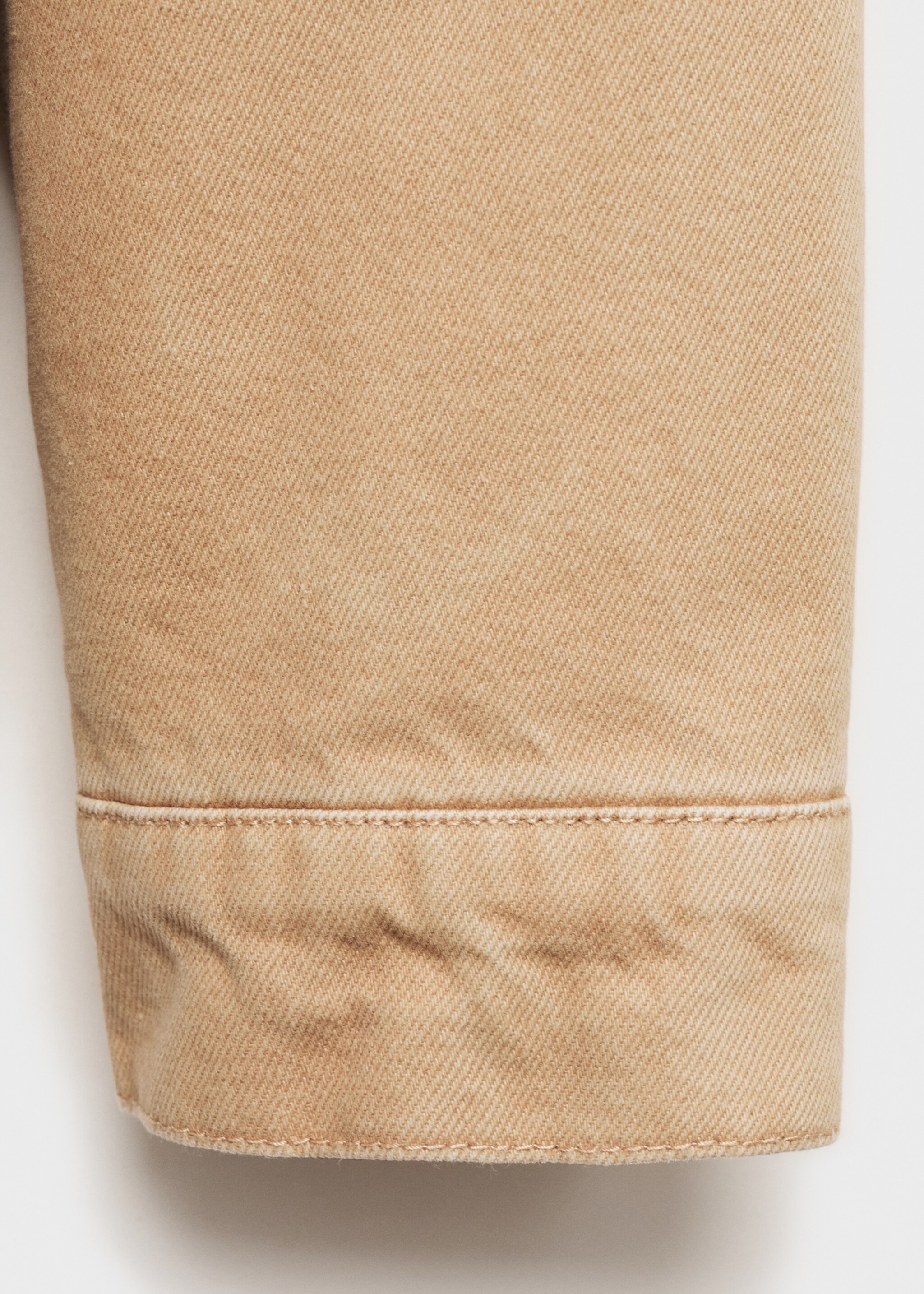Denim jacket with shearling collar - Details of the article 0, Beige. Ref: 77057913-00.