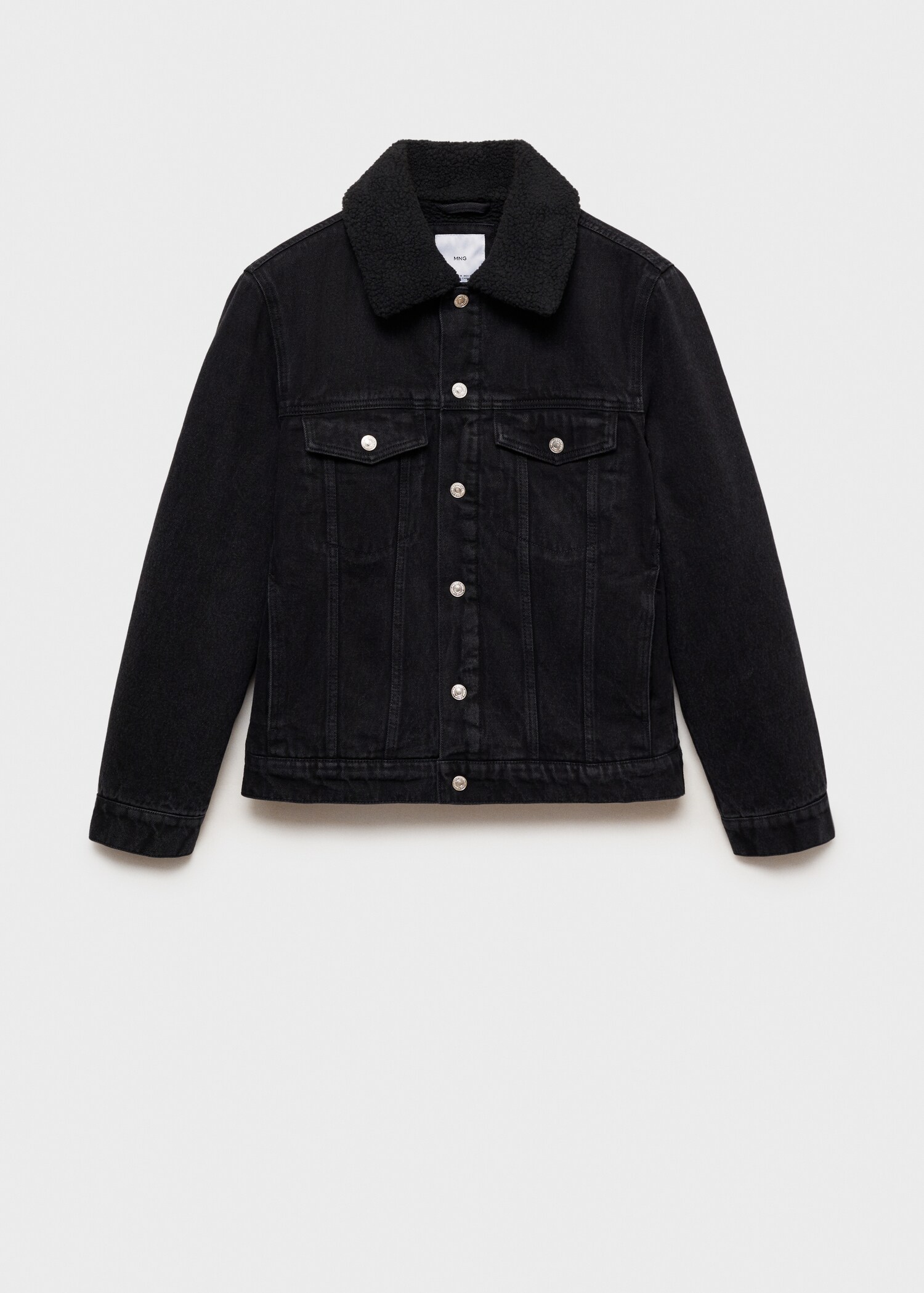 Geacă din denim cu interior din imitație de blană de miel - Articol fără model