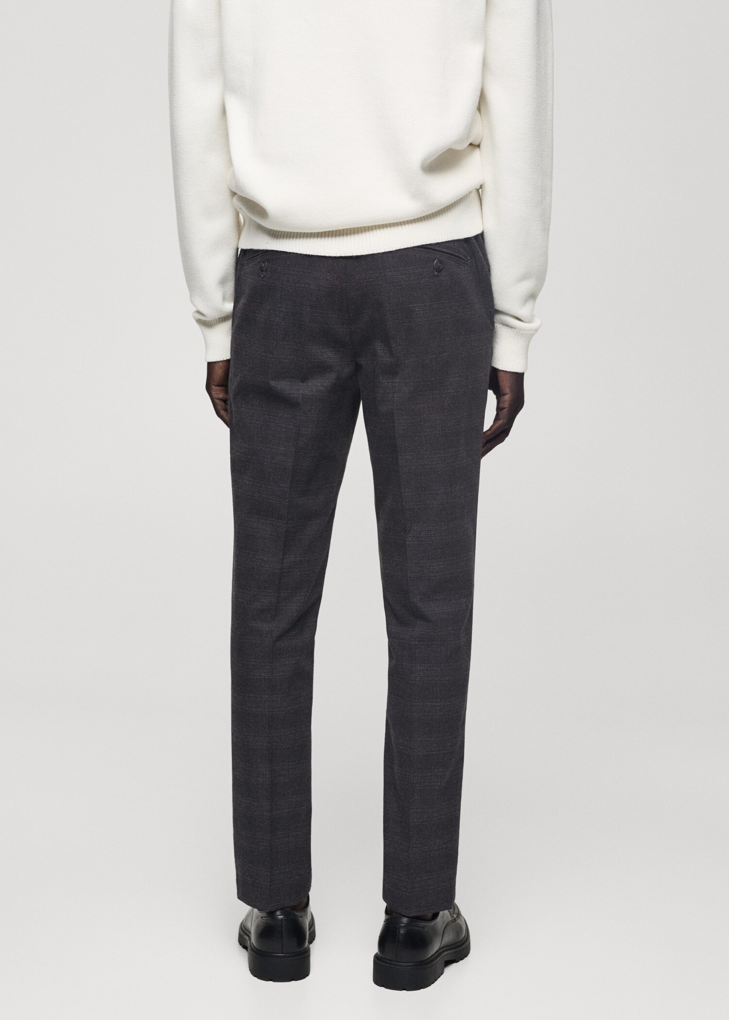 Slim Fit-Baumwollhose mit Schottenkaro - Rückseite des Artikels