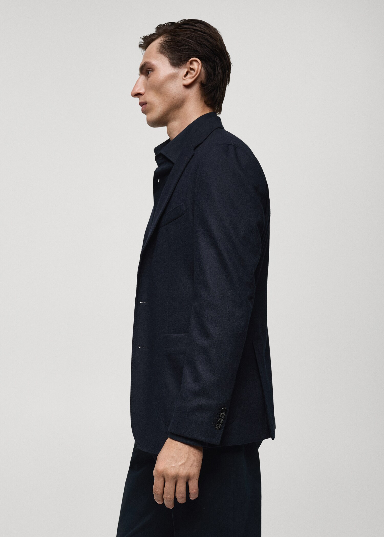Virgin wool flannel tailored jacket - Details of the article 2