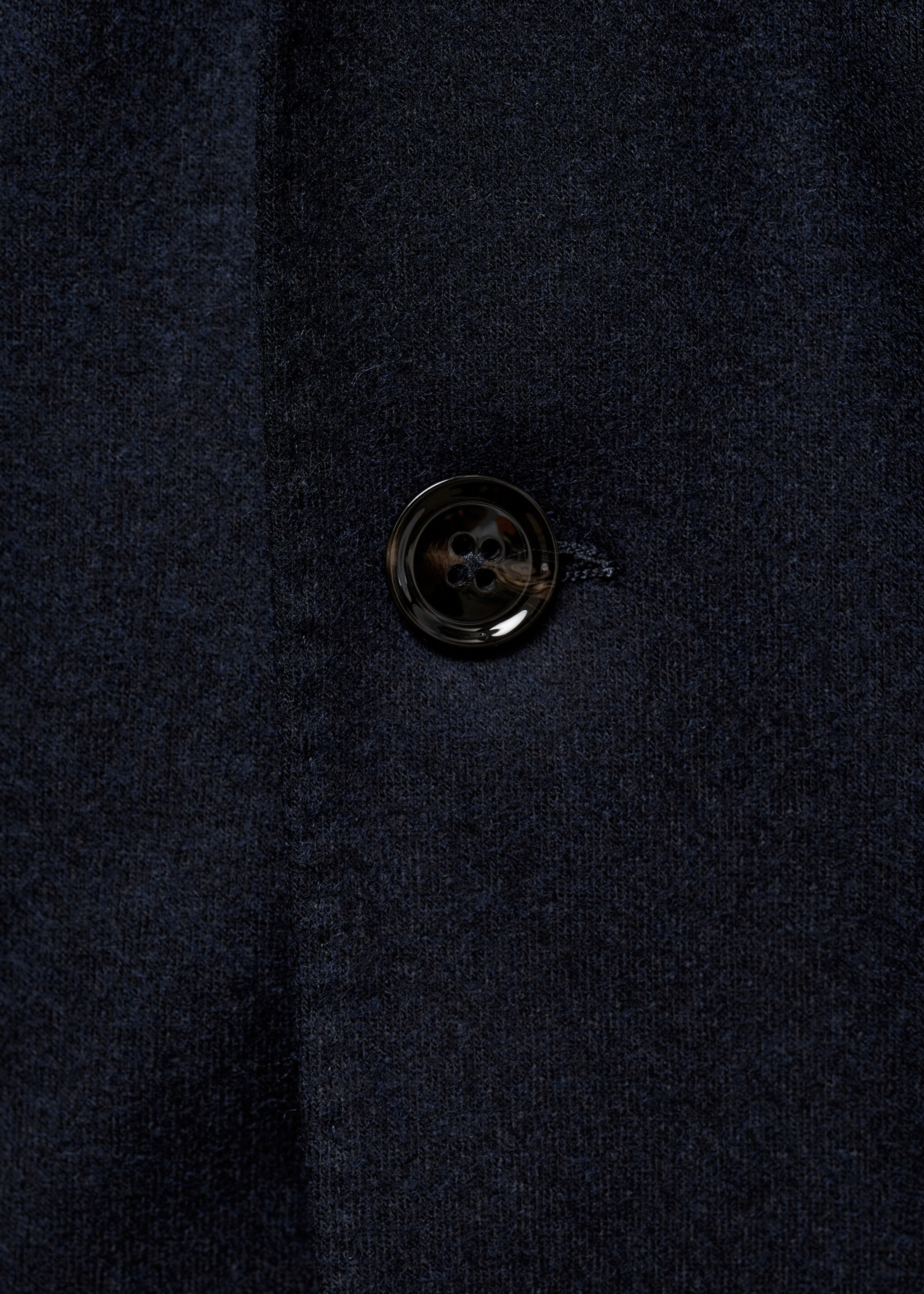 Virgin wool flannel tailored jacket - Details of the article 8, Dark Navy. Ref: 77057917-00.