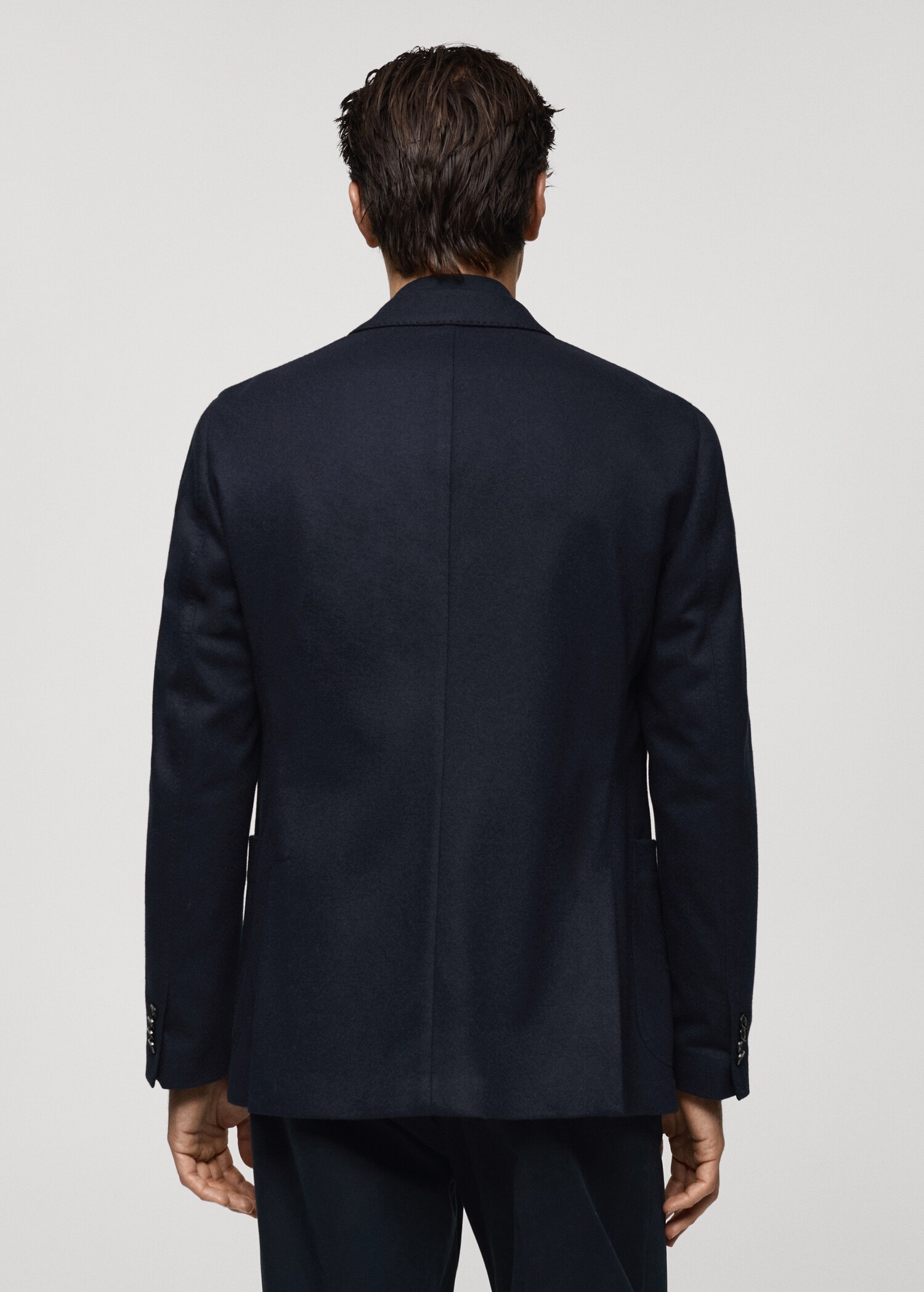Virgin wool flannel tailored jacket - Reverse of the article
