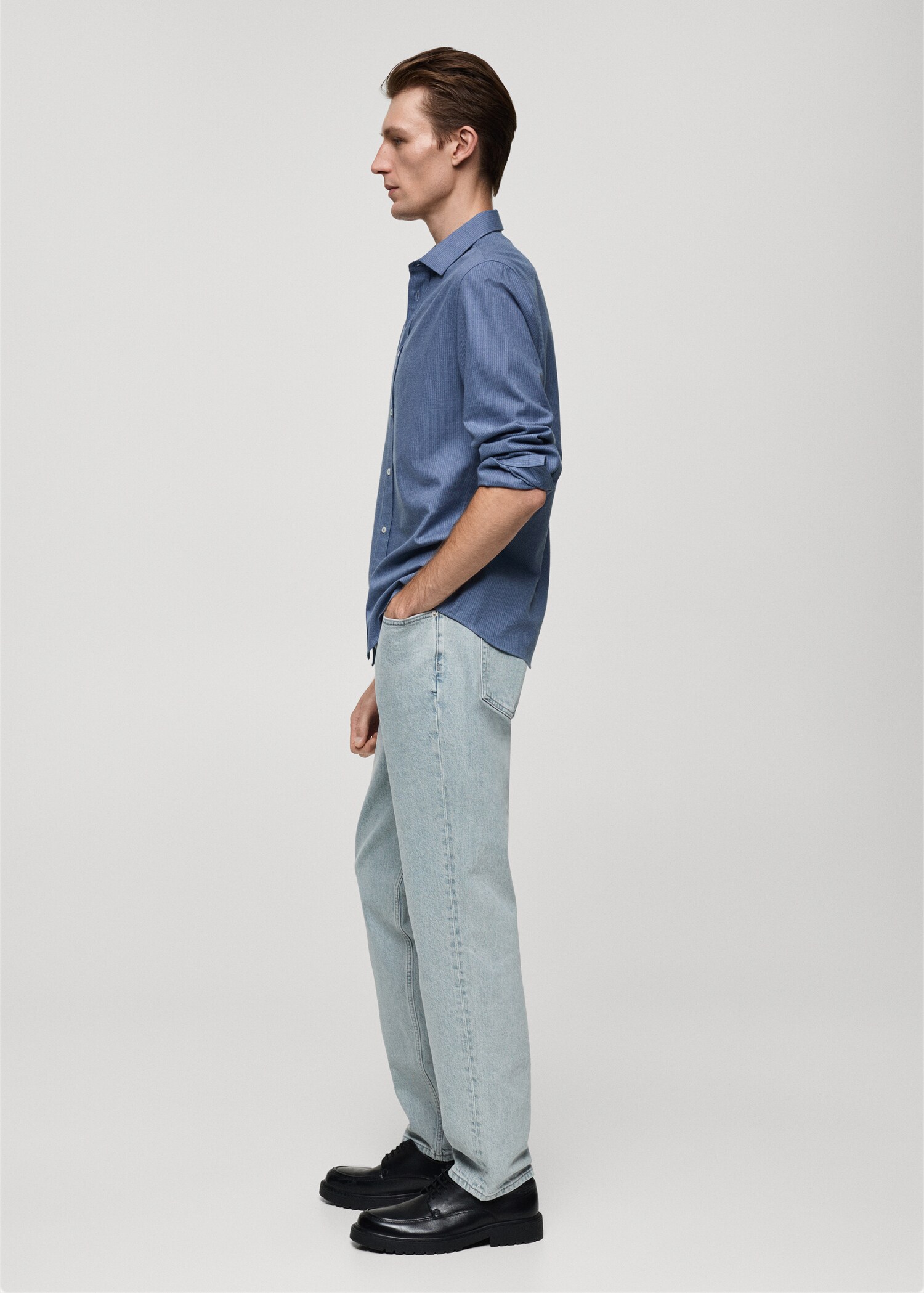 Camisa 100% algodón franela mil rayas - Detalle del artículo 2