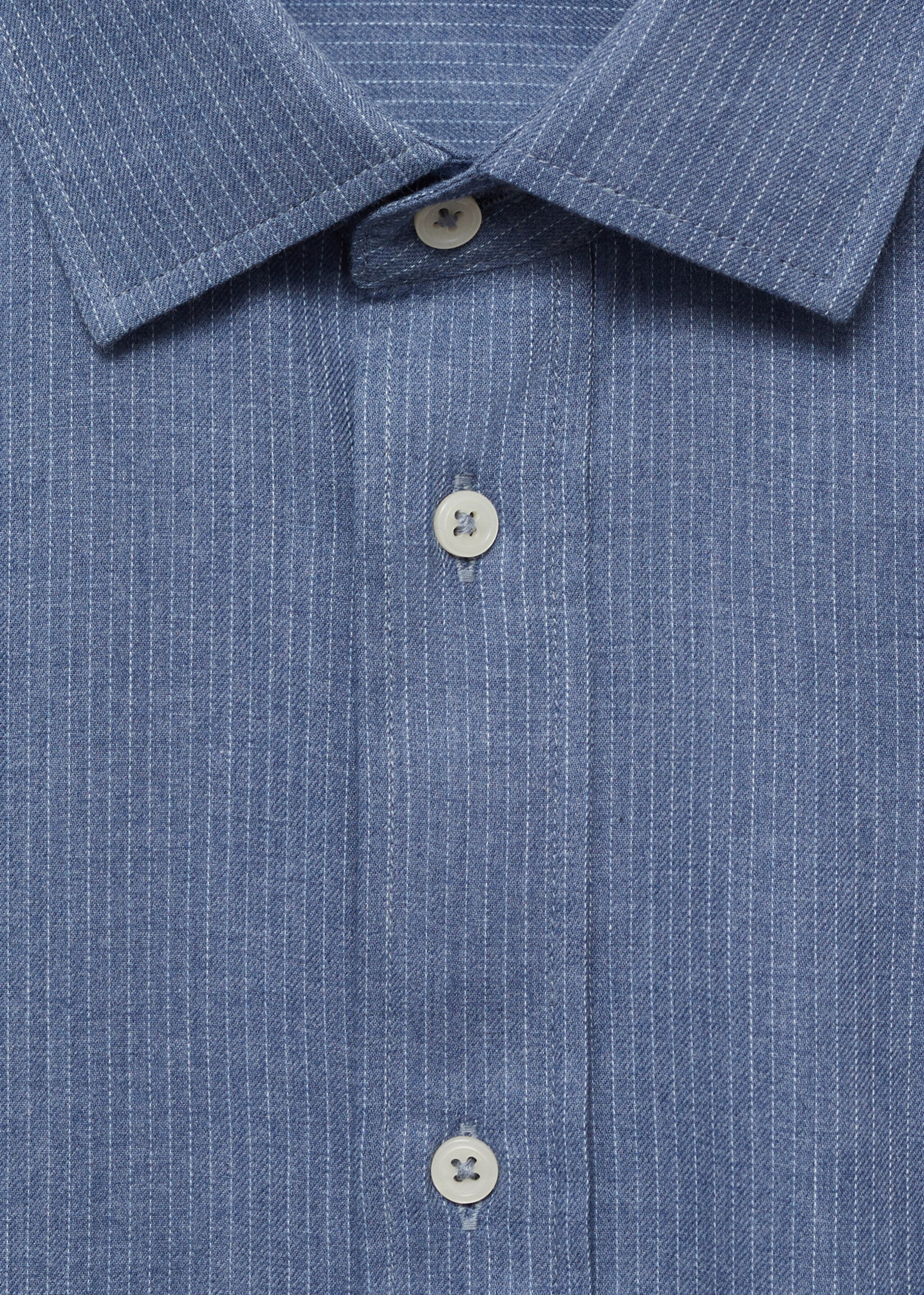 Camisa 100% algodón franela mil rayas - Detalle del artículo 8, Azul. Ref: 77057924-00.