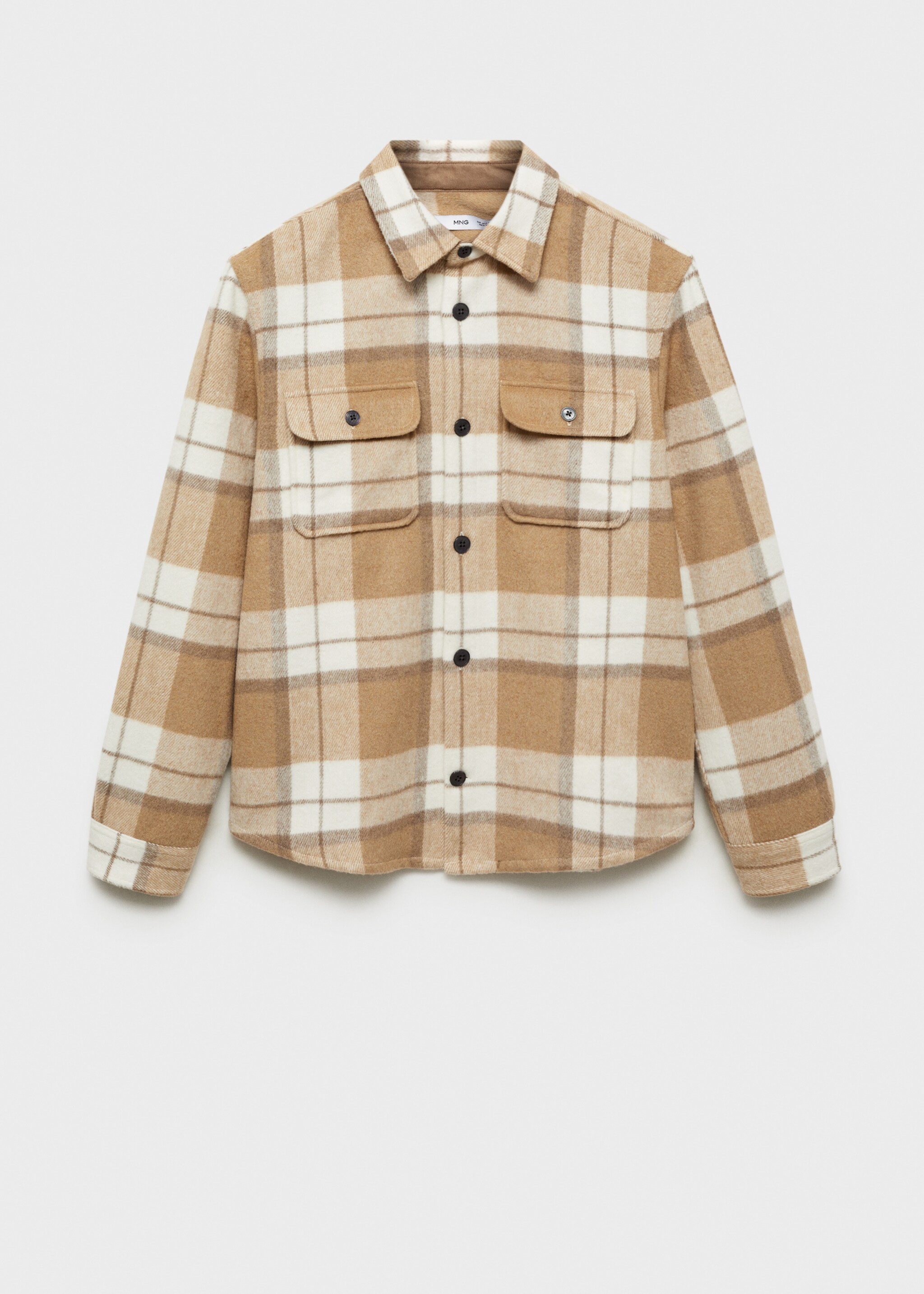 Sobrecamisa franela cuadros - Artículo sin modelo, Beige. Ref: 77057925-00.