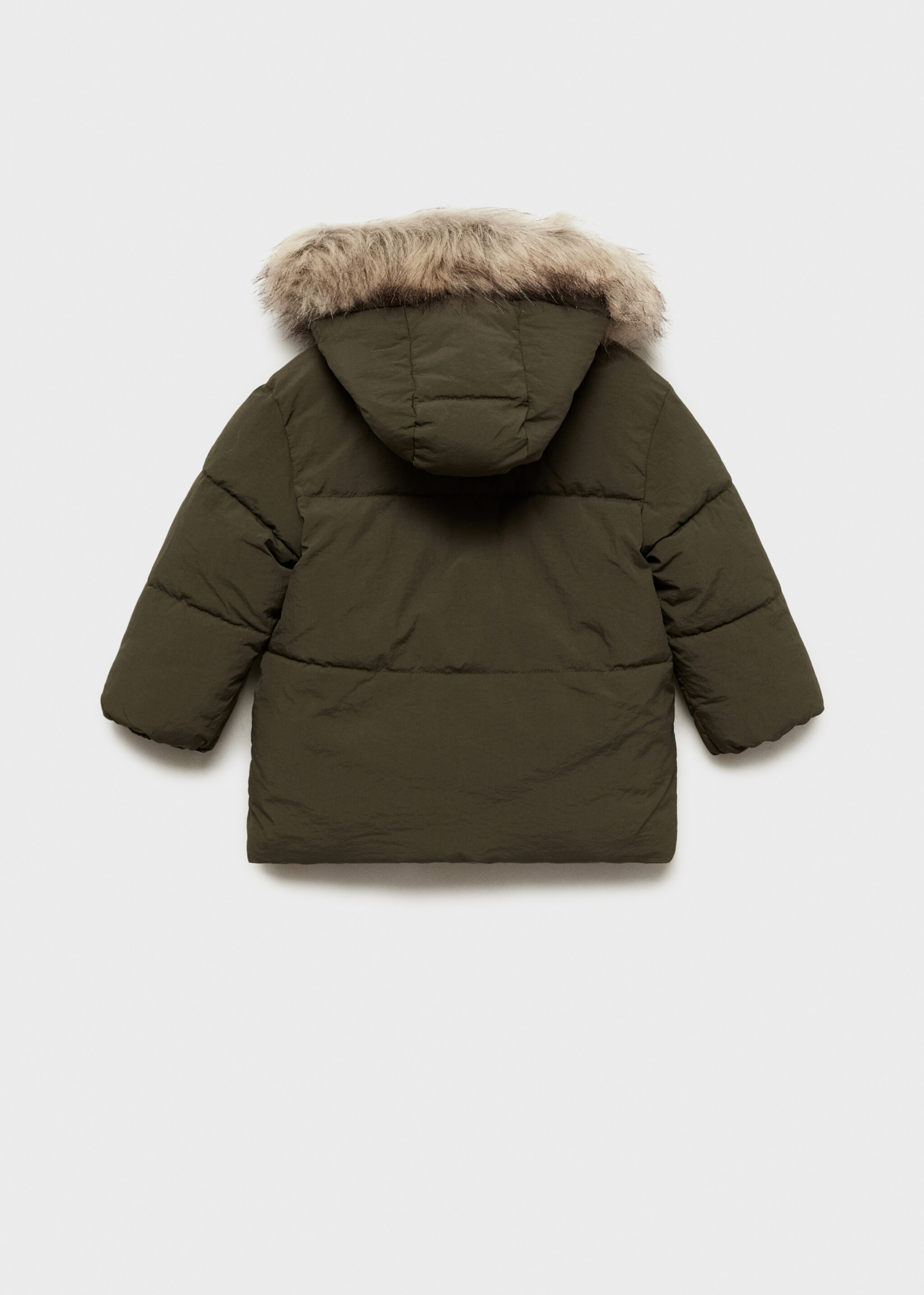 Steppanorak mit Fleece-Innenfutter - Rückseite des Artikels, Khaki. Ref: 77057927-00.