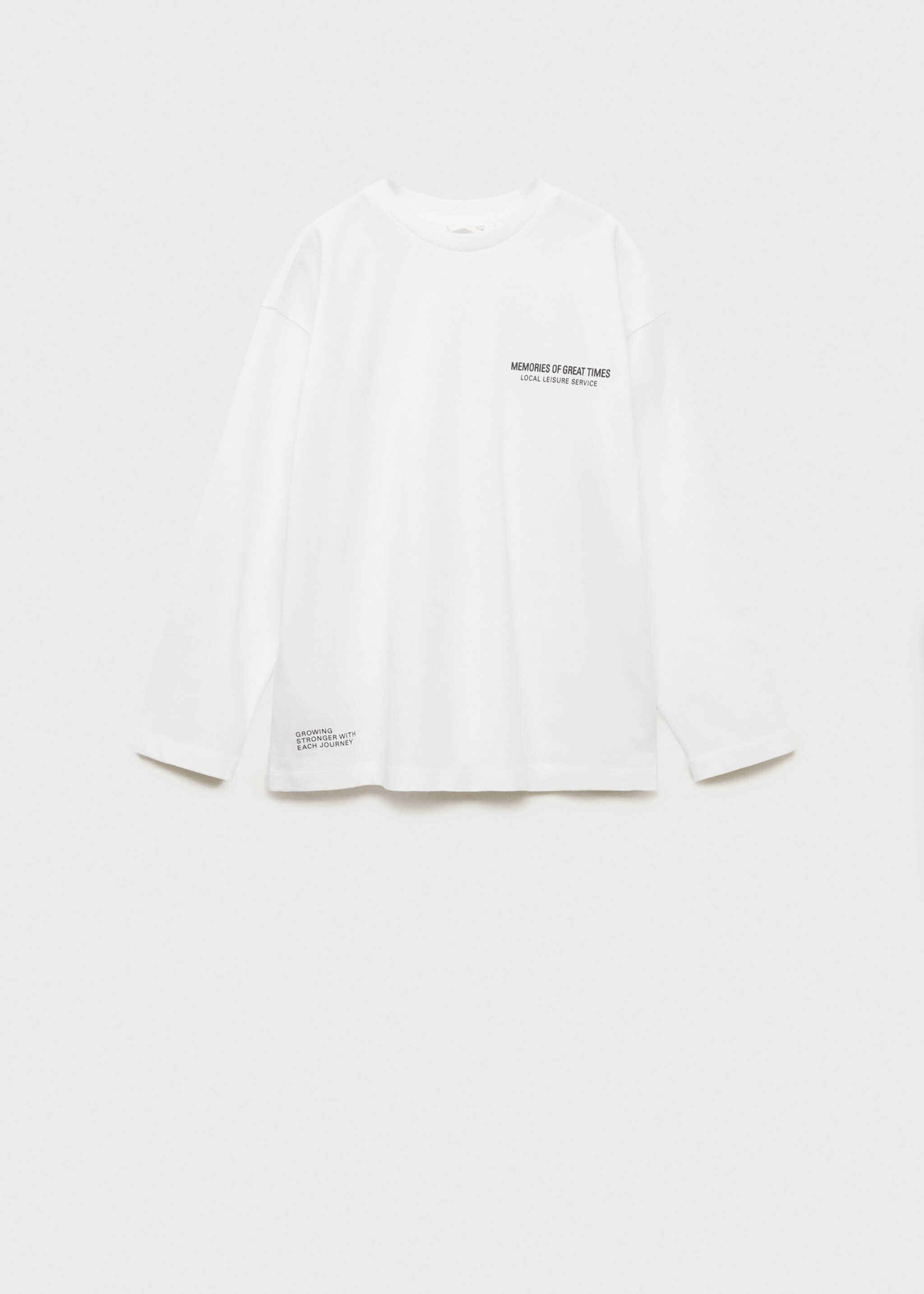 Printed long sleeve t-shirt - Article without model, Off White. Ref: 77057929-00.