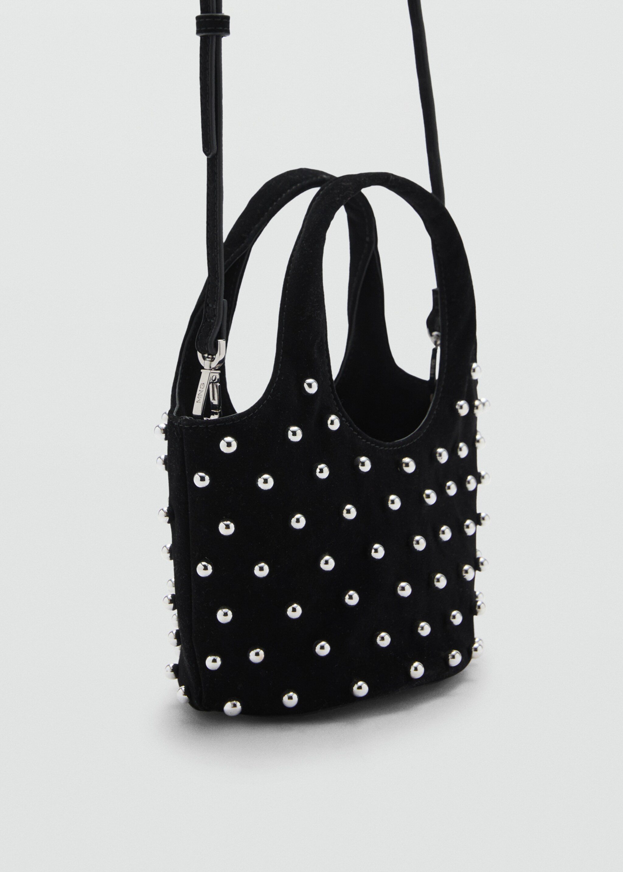 Handbag with decorative studs - Medium plane, Black. Ref: 77057930-00.