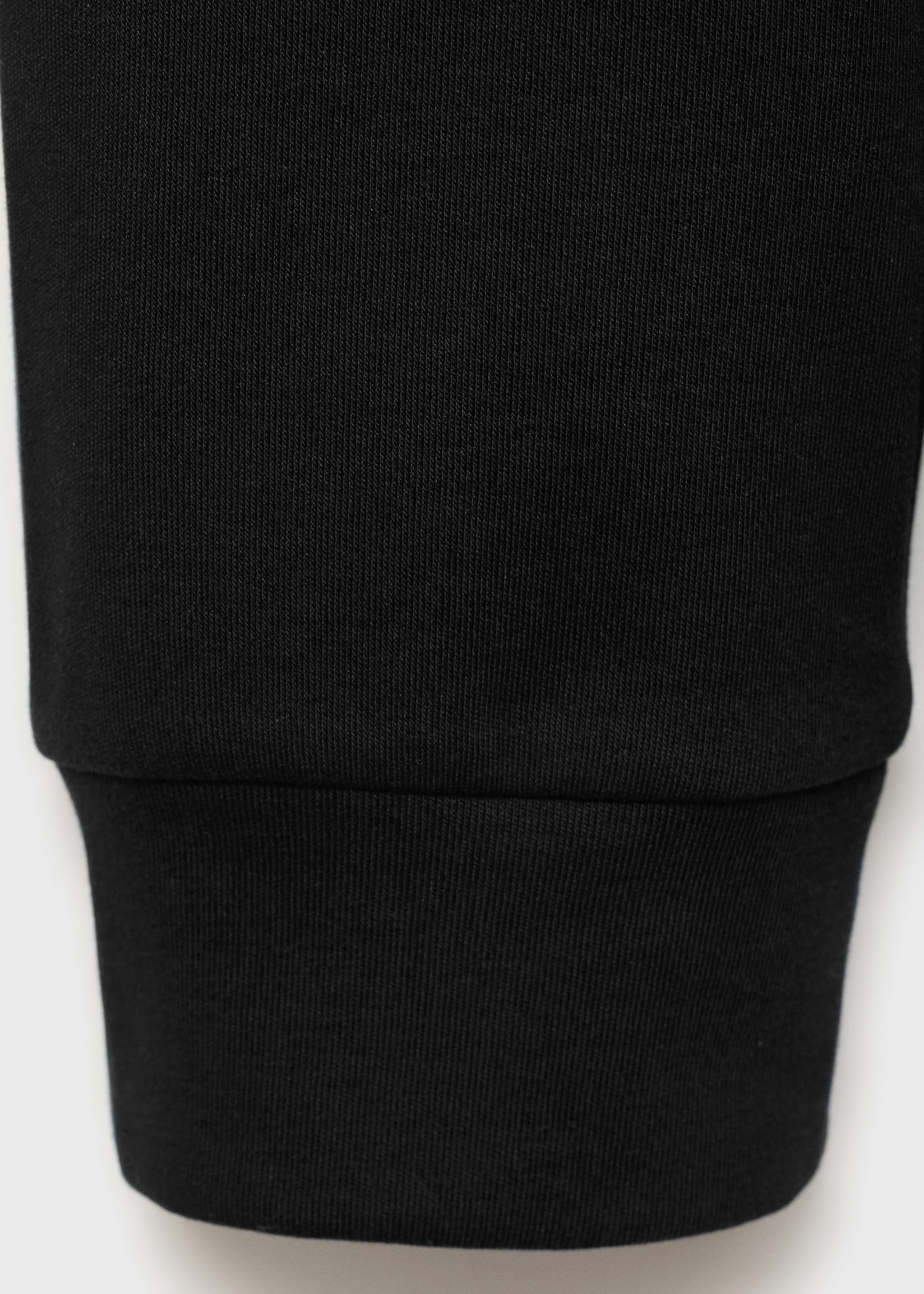 Cotton t-shirt with perkins neck - Details of the article 0, Black. Ref: 77057932-00.