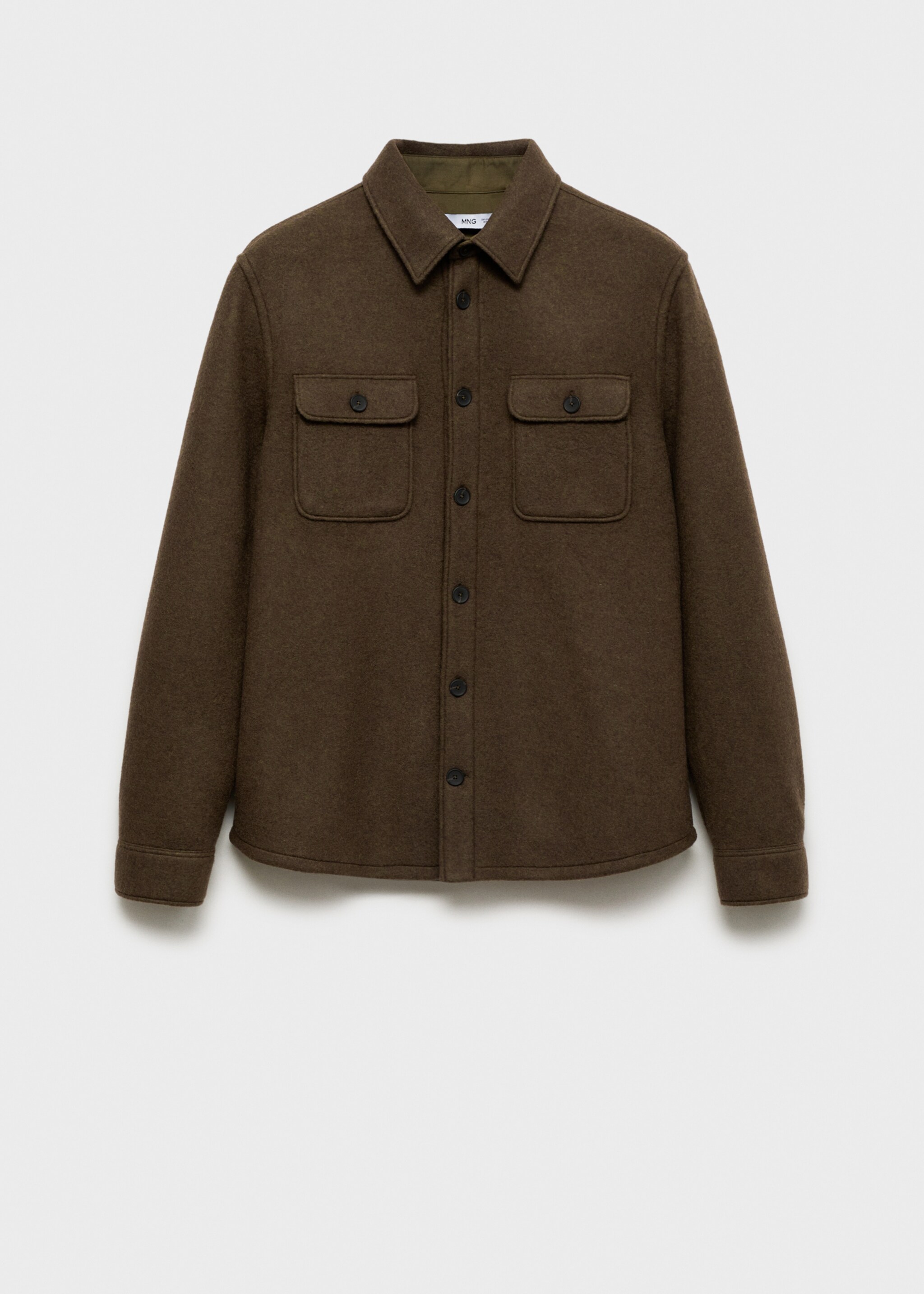 Overshirt aus Wollgemisch mit Taschen - Artikel ohne Model, Braun. Ref: 77057939-00.
