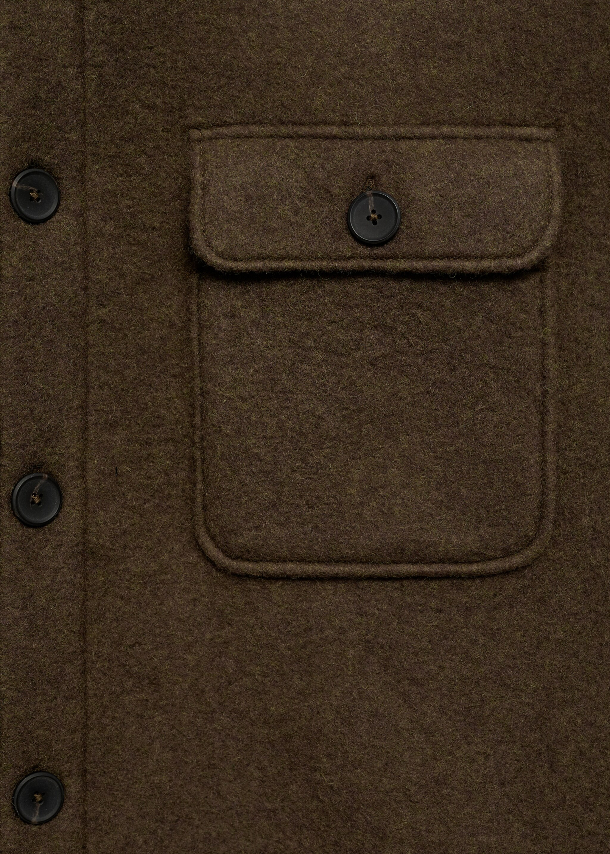 Overshirt aus Wollgemisch mit Taschen - Detail des Artikels 0, Braun. Ref: 77057939-00.