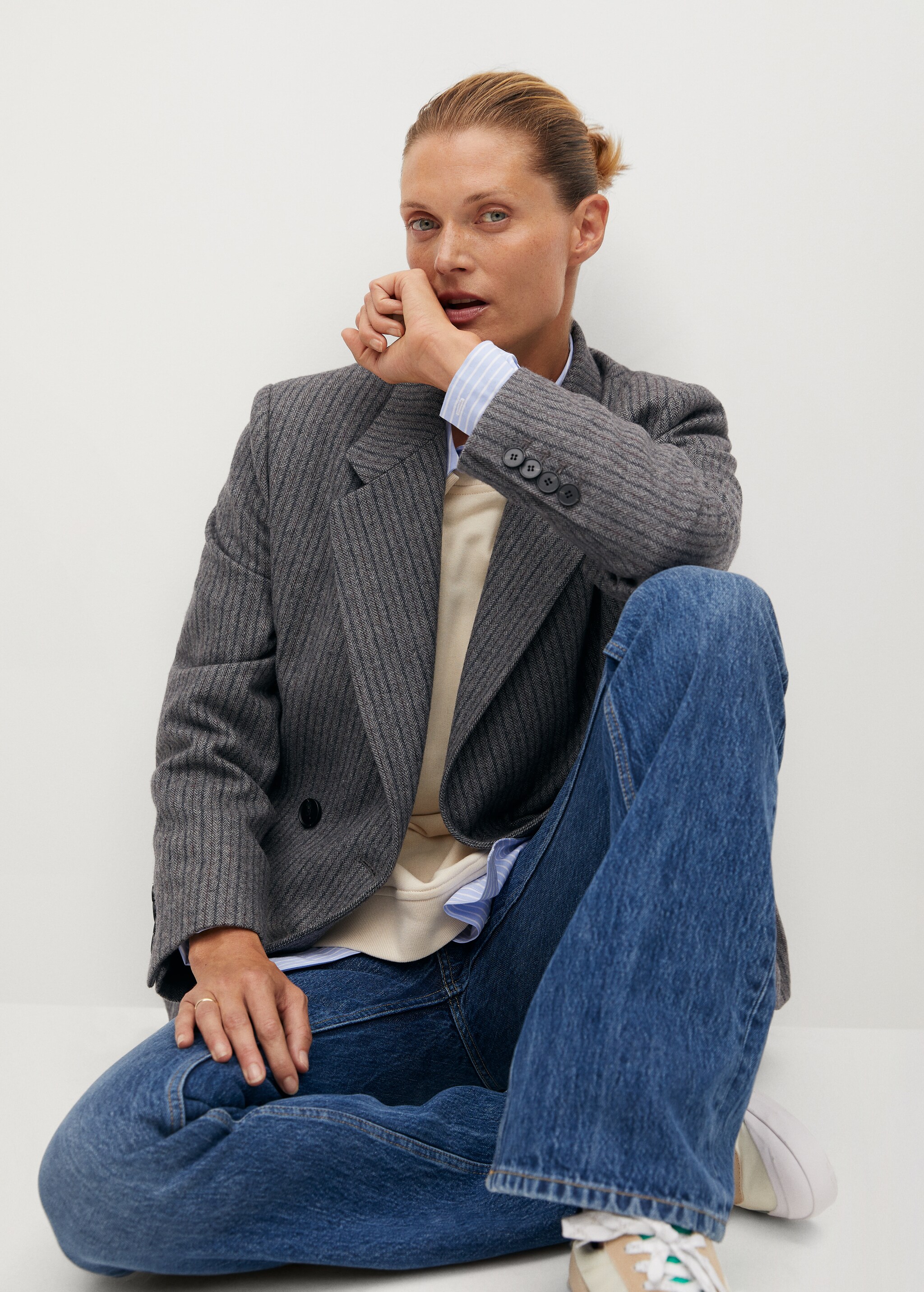 Striped woollen suit jacket - Details of the article 5