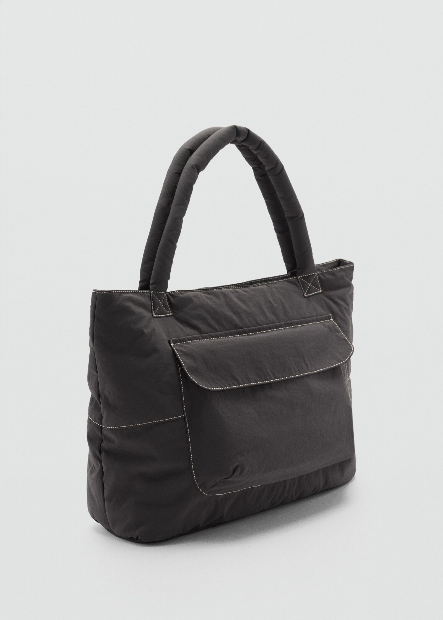 Gesteppte Shopper-Bag - Mittlere Ansicht