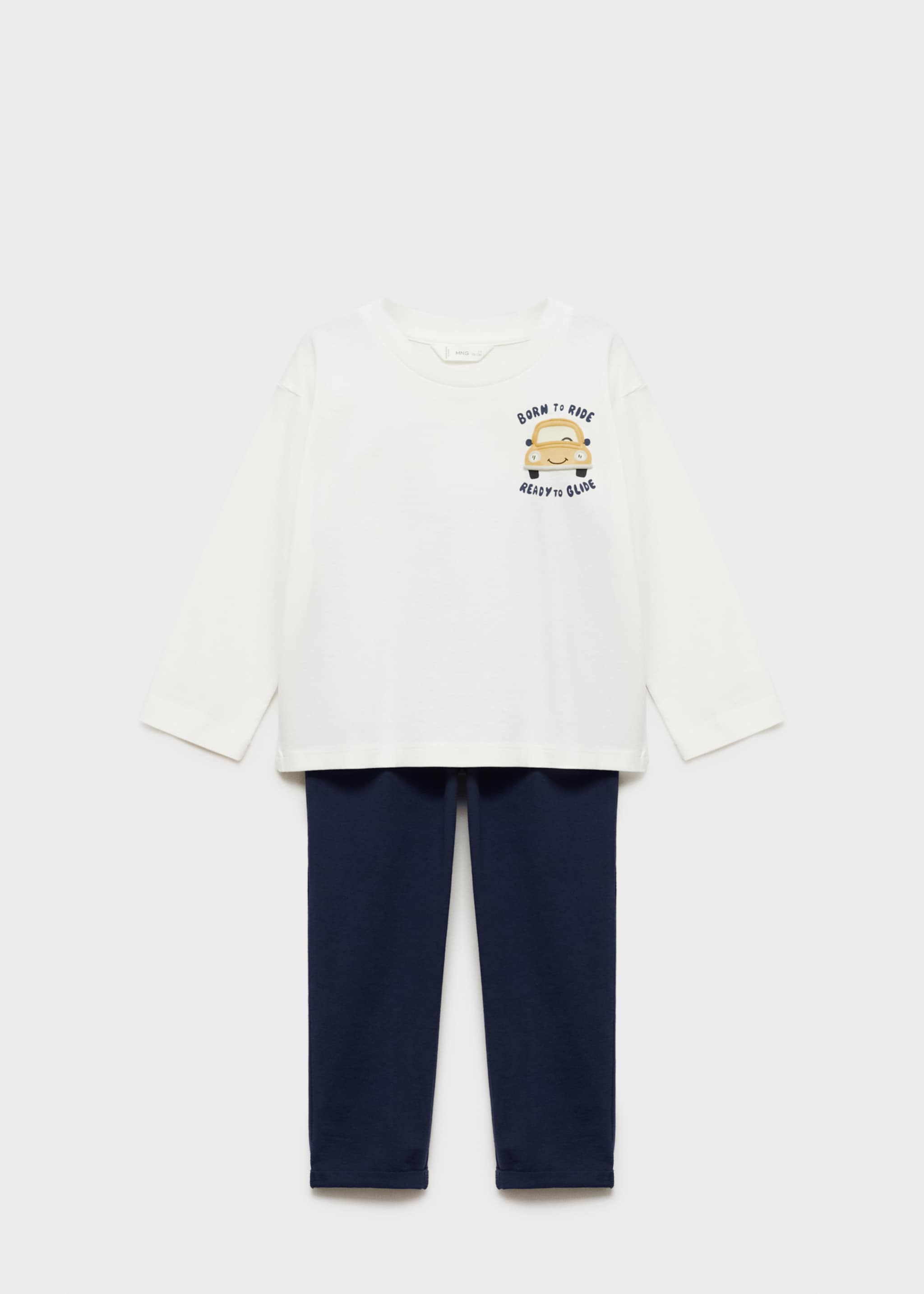 Printed long pyjamas - Article without model, Dark Navy. Ref: 77058264-00.