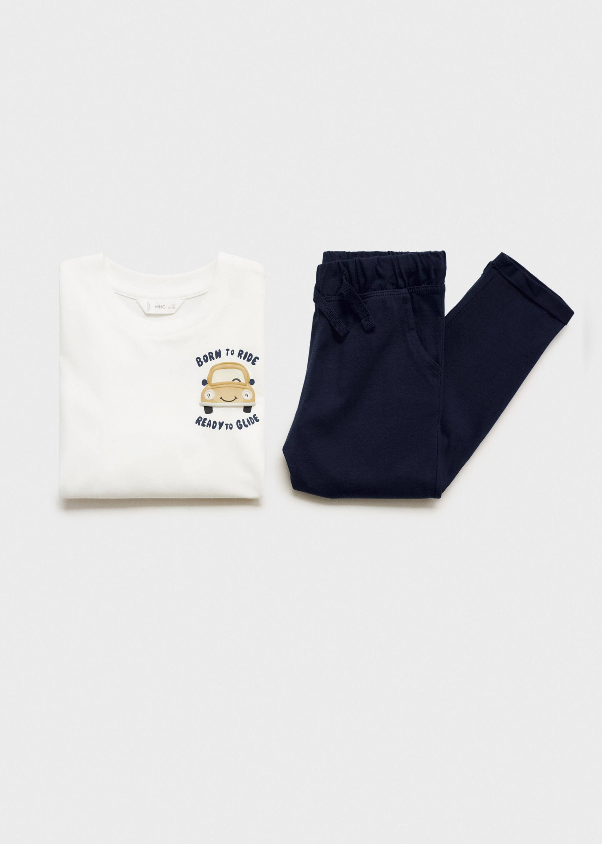 Printed long pyjamas - Details of the article 0, Dark Navy. Ref: 77058264-00.