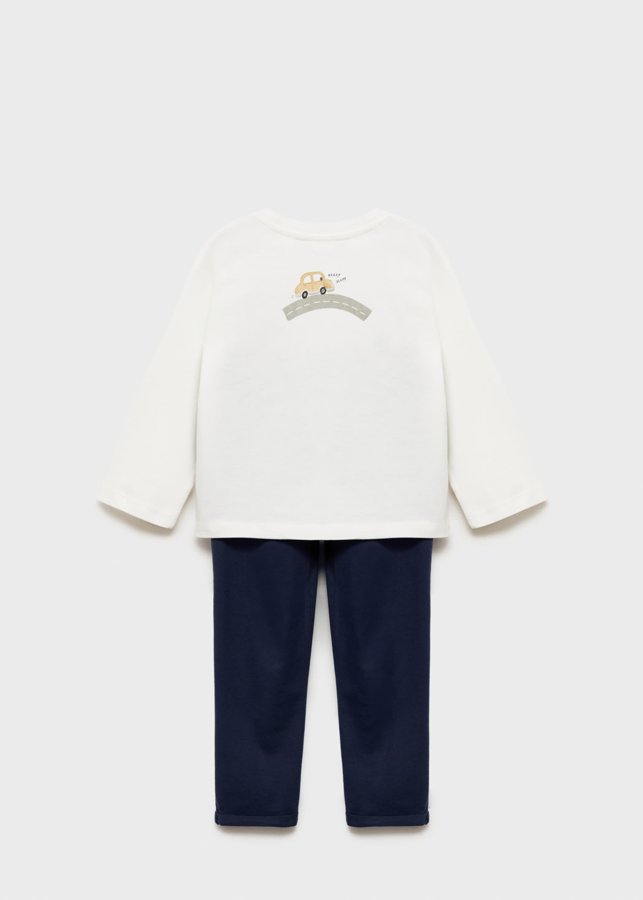 Printed long pyjamas - Reverse of the article, Dark Navy. Ref: 77058264-00.