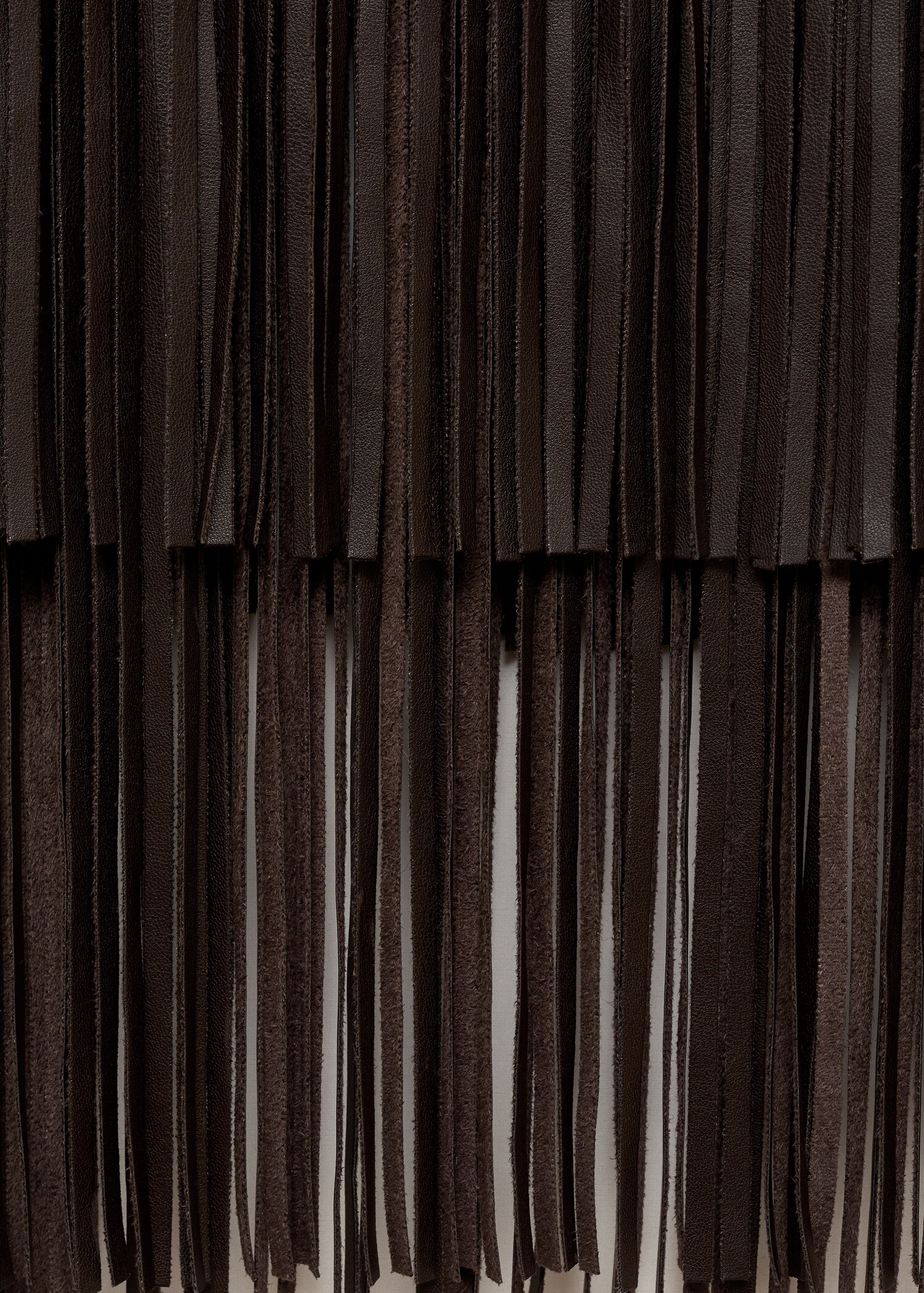 Leather-effect fringed skirt - Details of the article 0