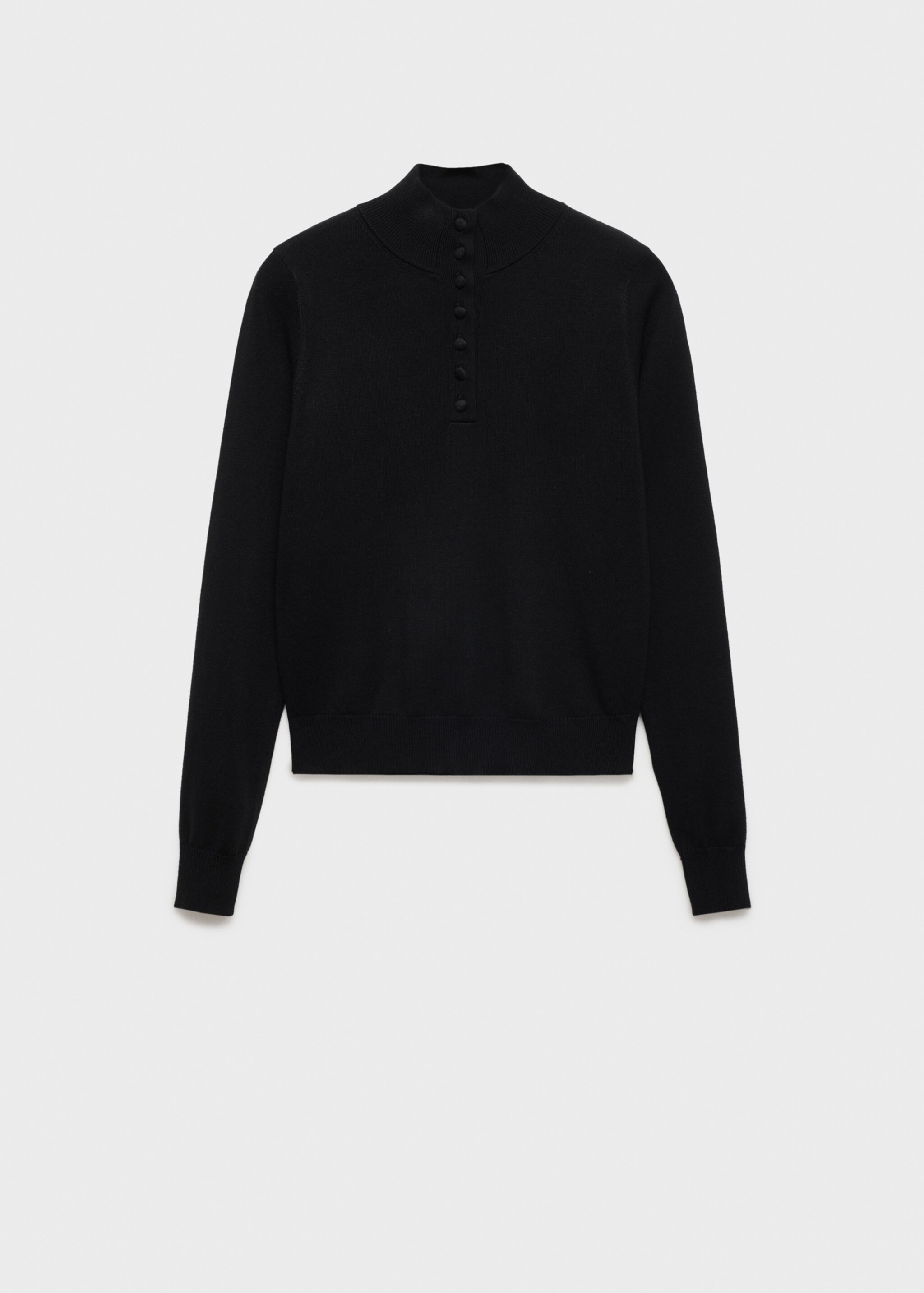 Fine knit sweater with buttons - Article without model, Black. Ref: 77058268-00.