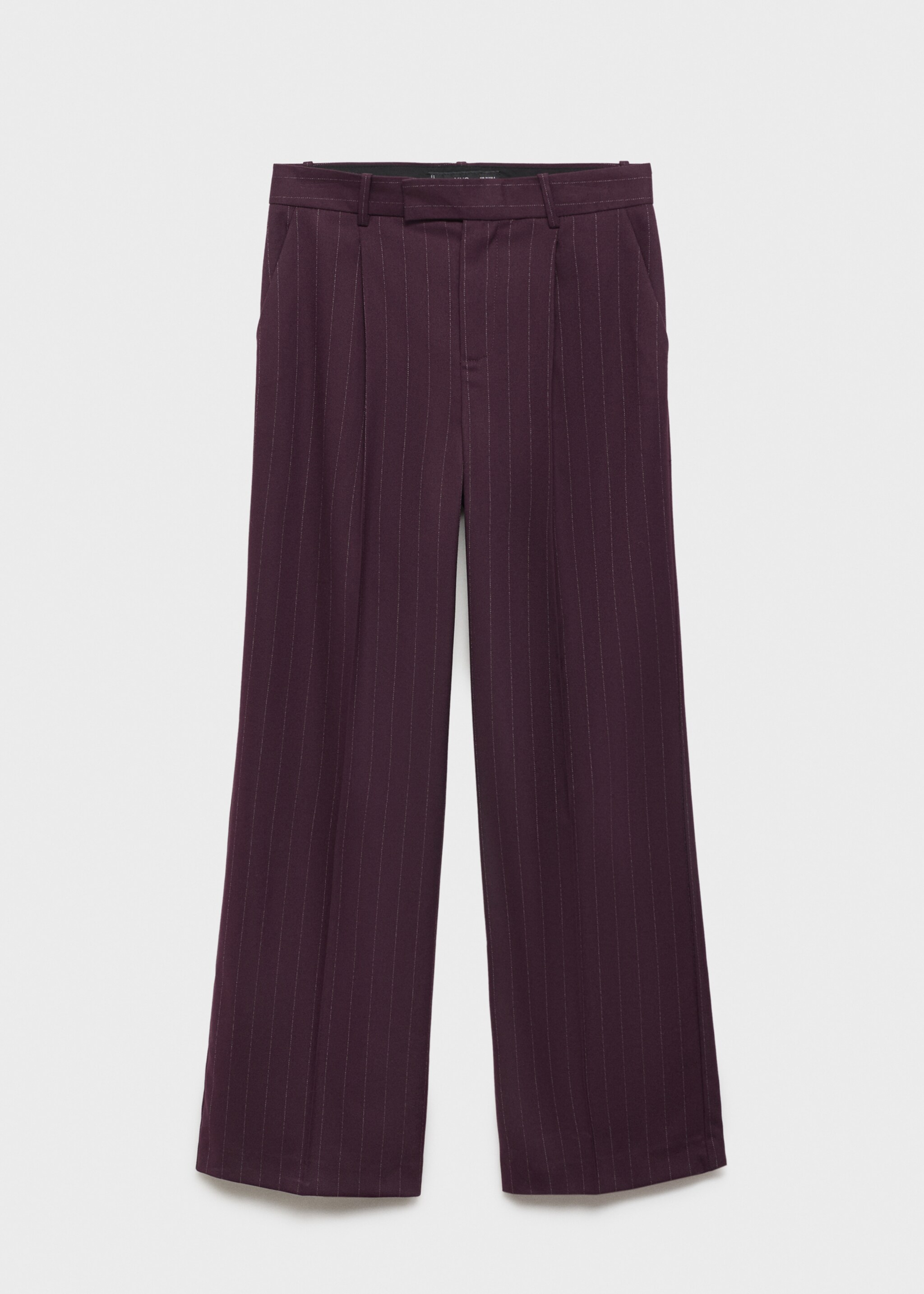 Pinstripe pleated trousers - Article without model, Wine. Ref: 77058271-00.