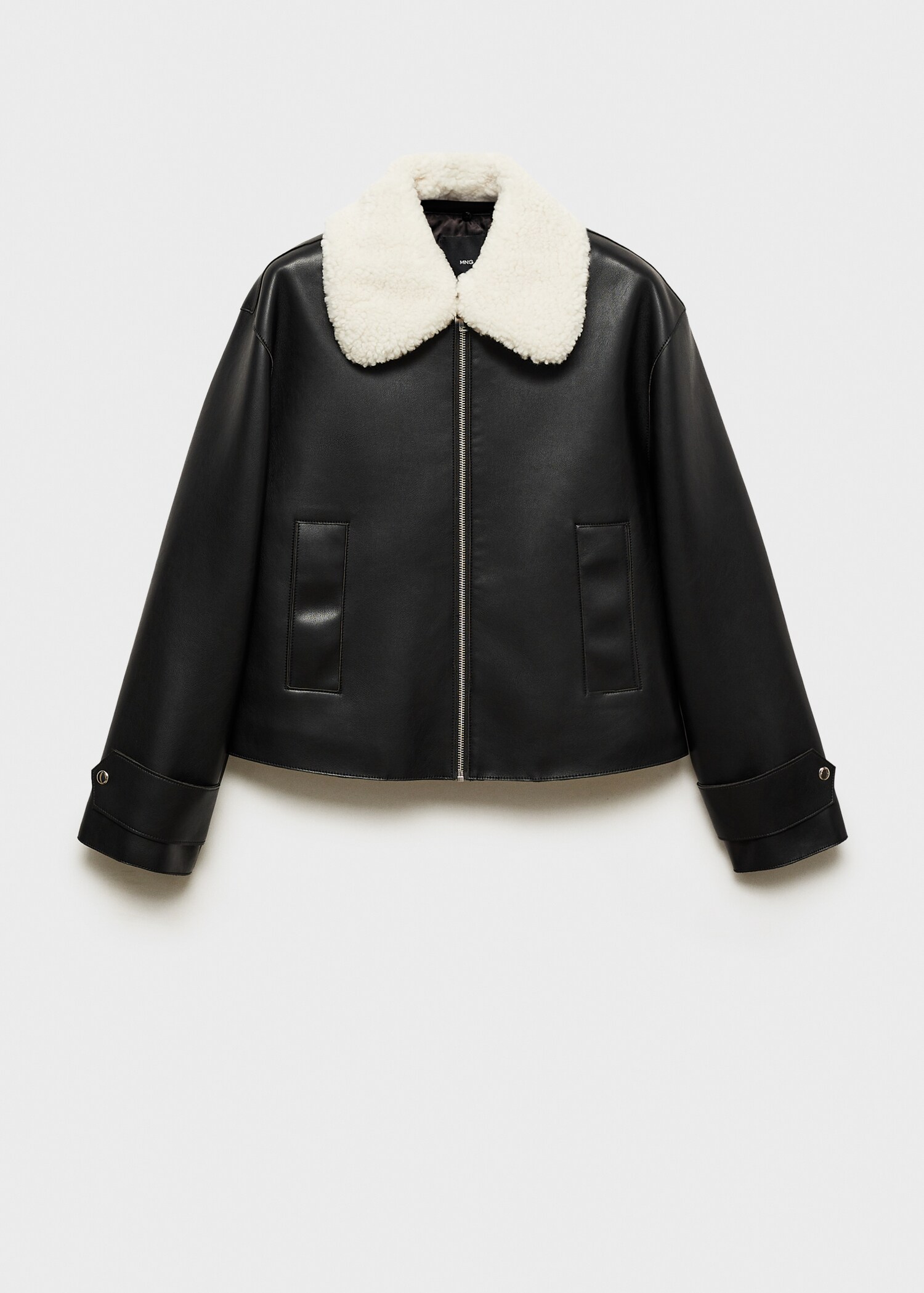 Jacke mit abnehmbarem Kunstshearling-Kragen - Artikel ohne Model