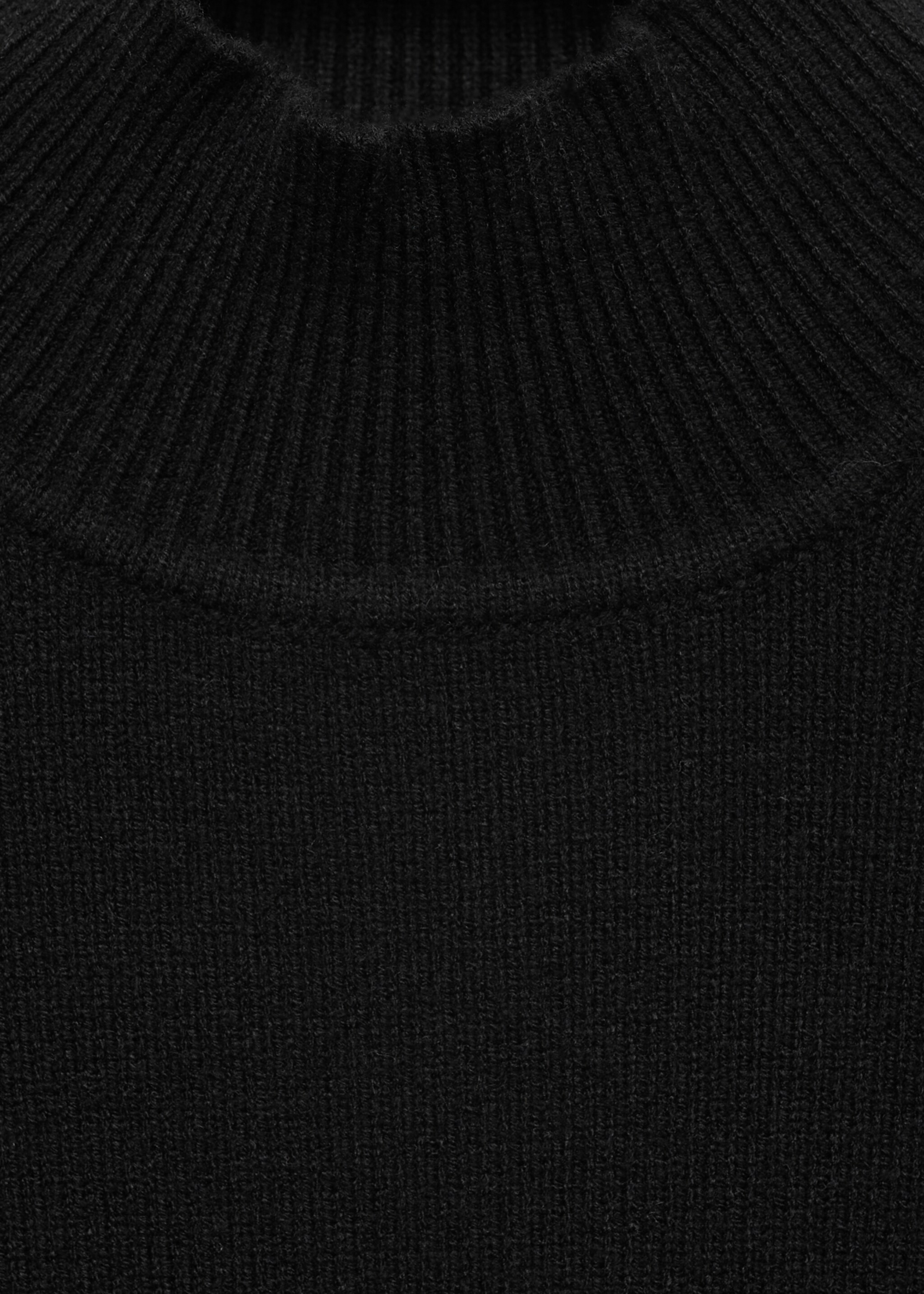 Rundhalspullover mit Rippmuster - Detail des Artikels 8, Schwarz. Ref: 77058276-00.