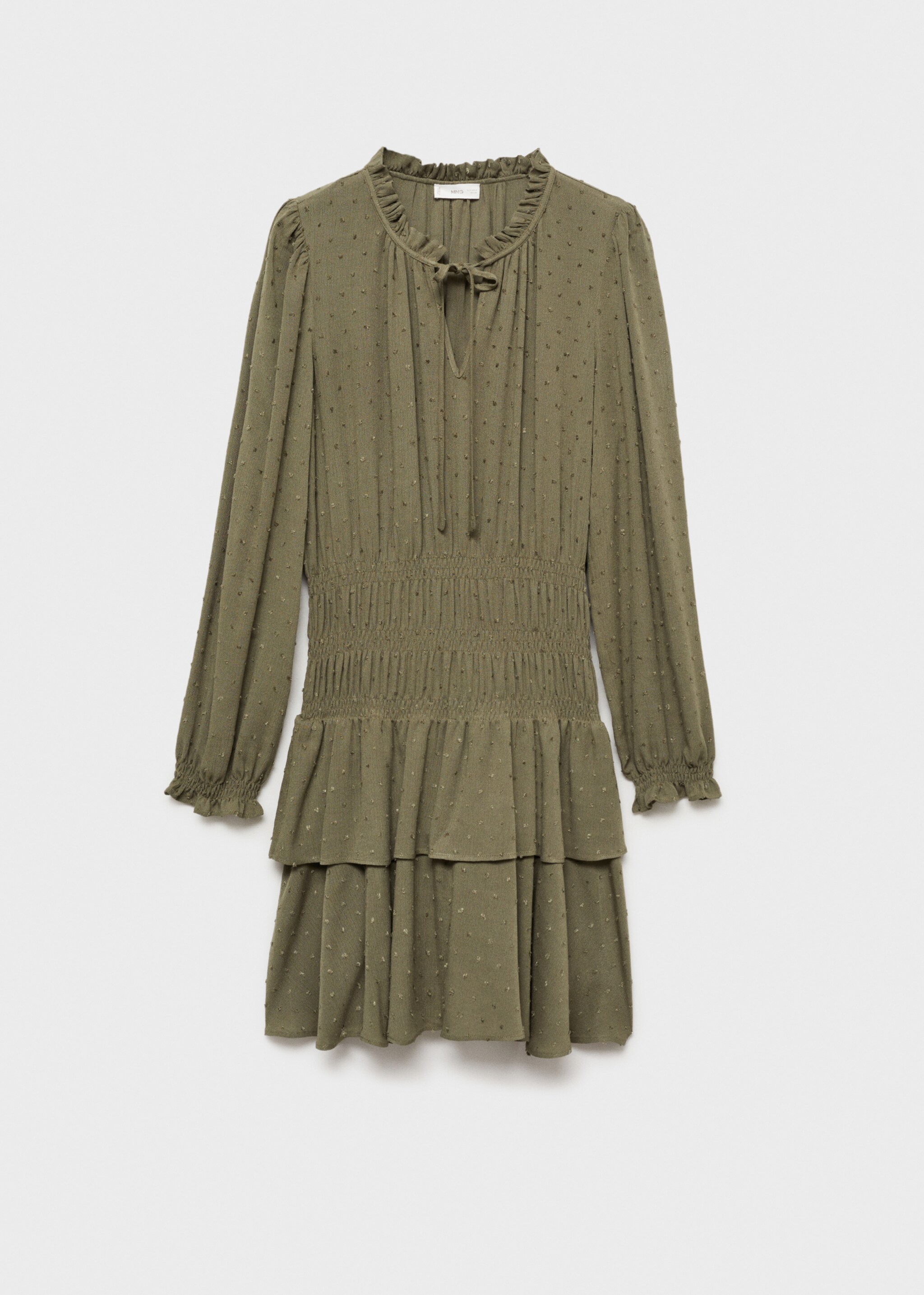 Ruffled dress - Article without model, Khaki. Ref: 77058278-00.