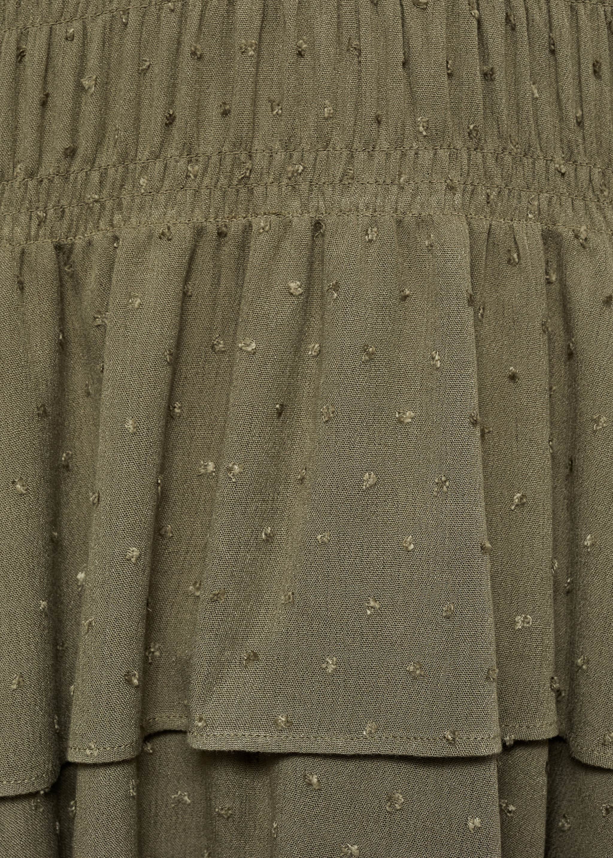 Ruffled dress - Details of the article 0, Khaki. Ref: 77058278-00.