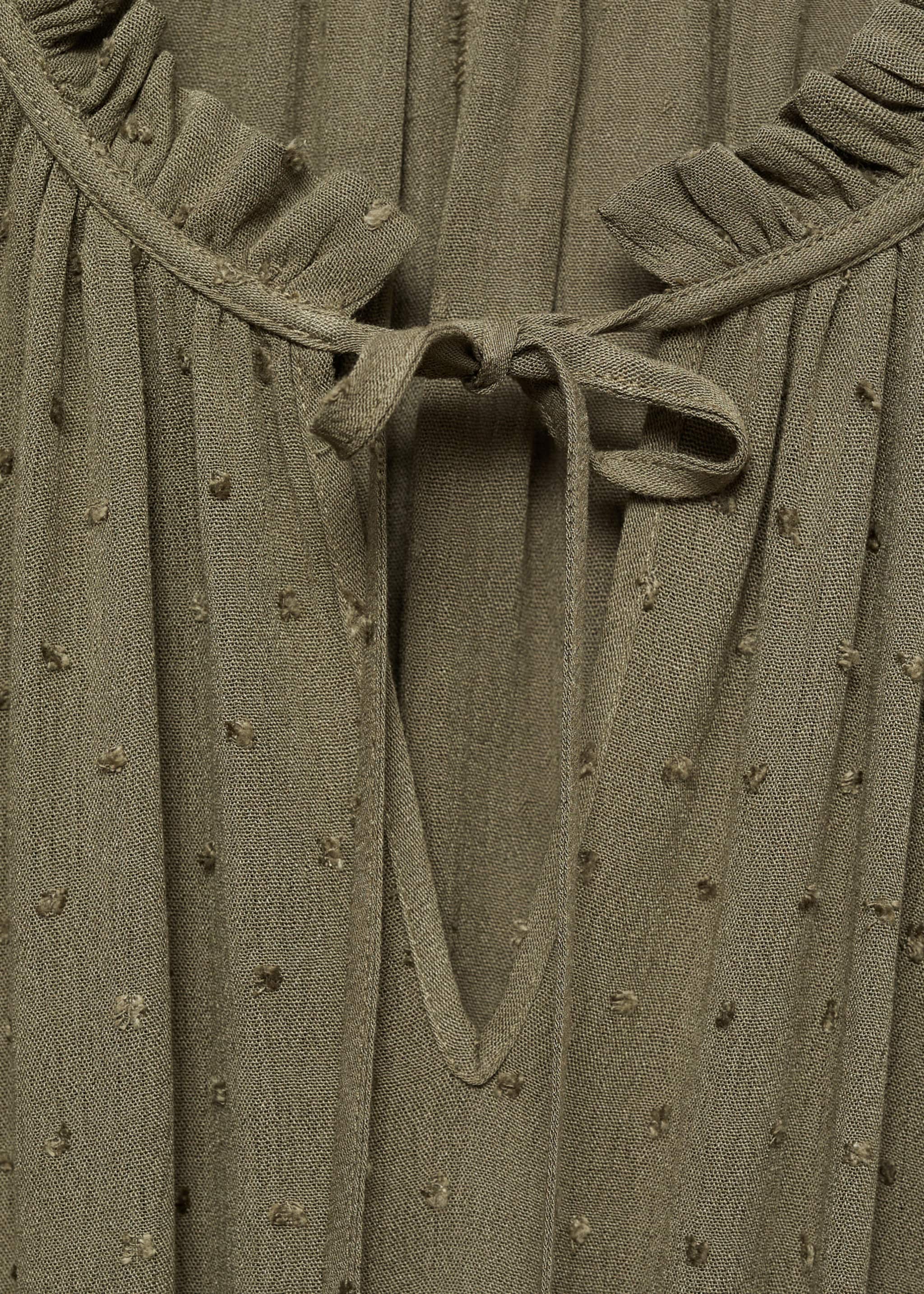 Ruffled dress - Details of the article 8, Khaki. Ref: 77058278-00.