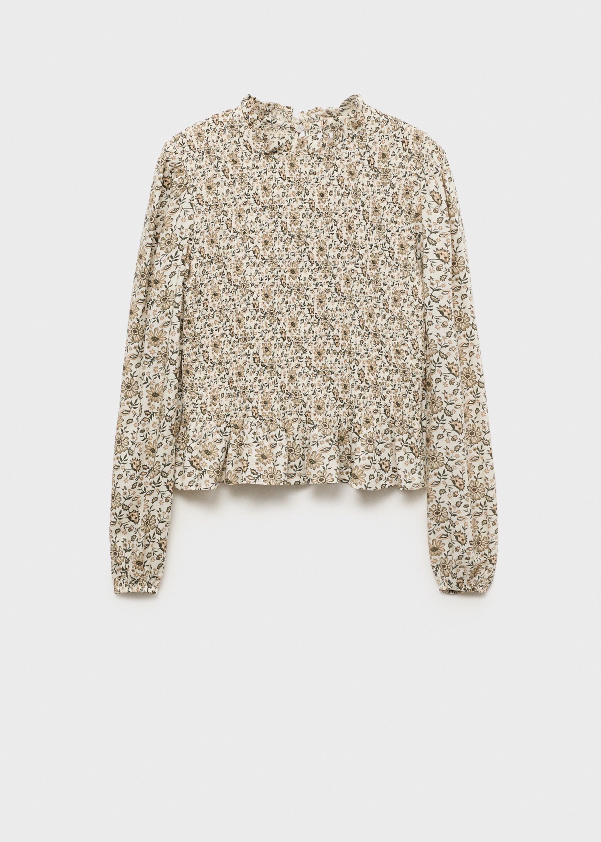 Floral gathered blouse - Article without model, Off White. Ref: 77058281-00.