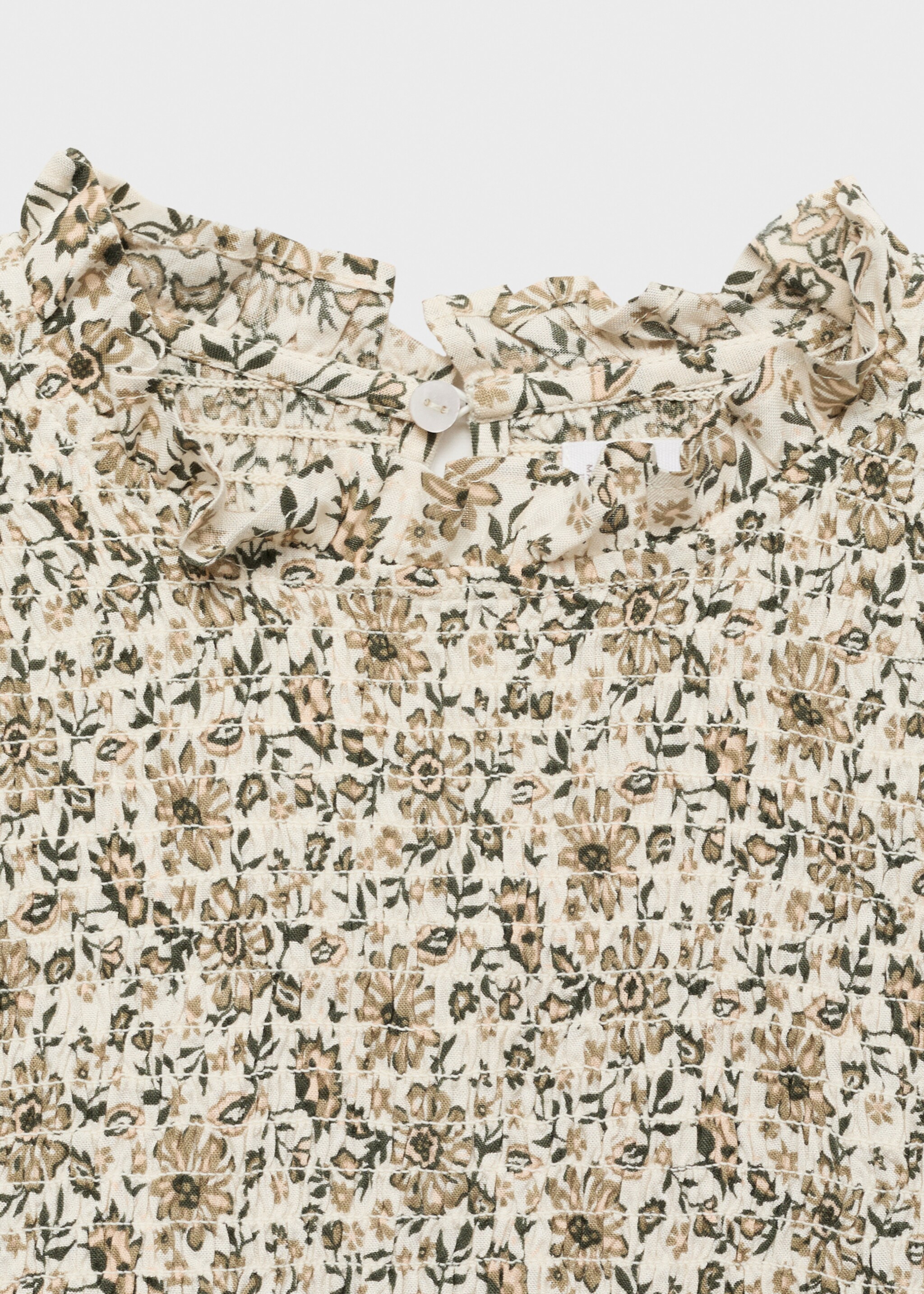 Floral gathered blouse - Details of the article 8, Off White. Ref: 77058281-00.