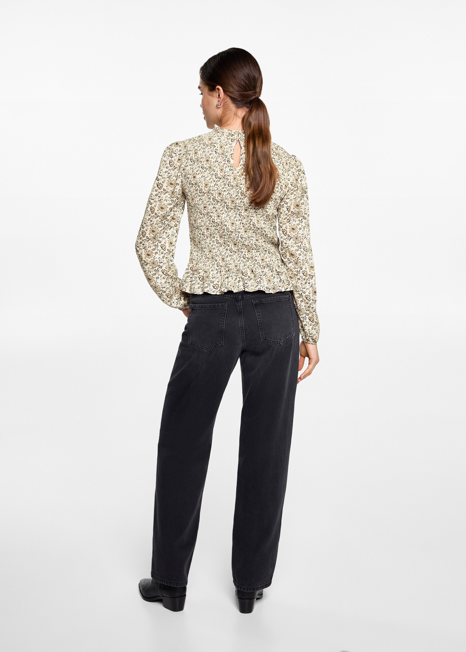 Floral gathered blouse - Reverse of the article