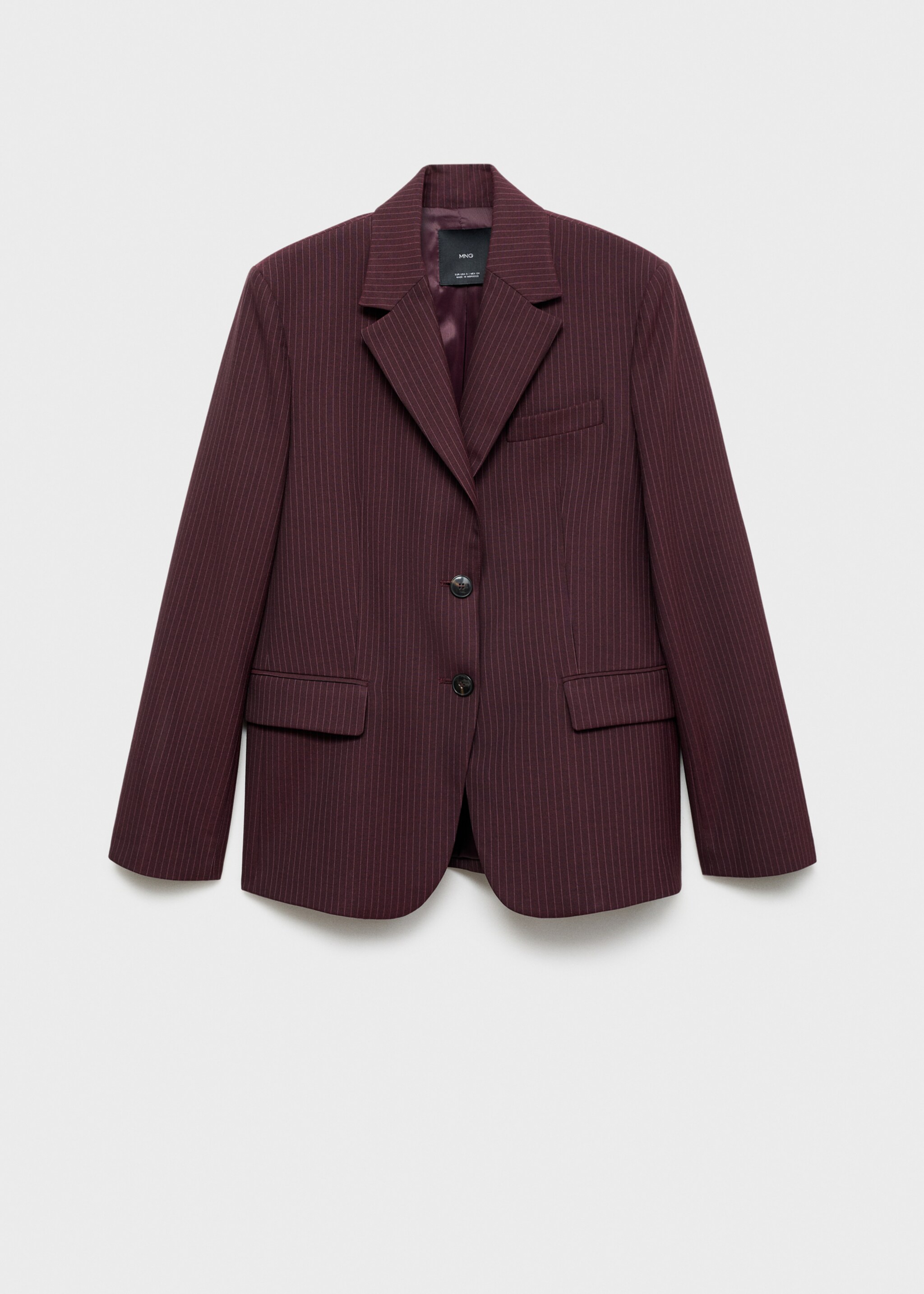 Pinstripe suit jacket - Article without model, Maroon. Ref: 77058283-00.