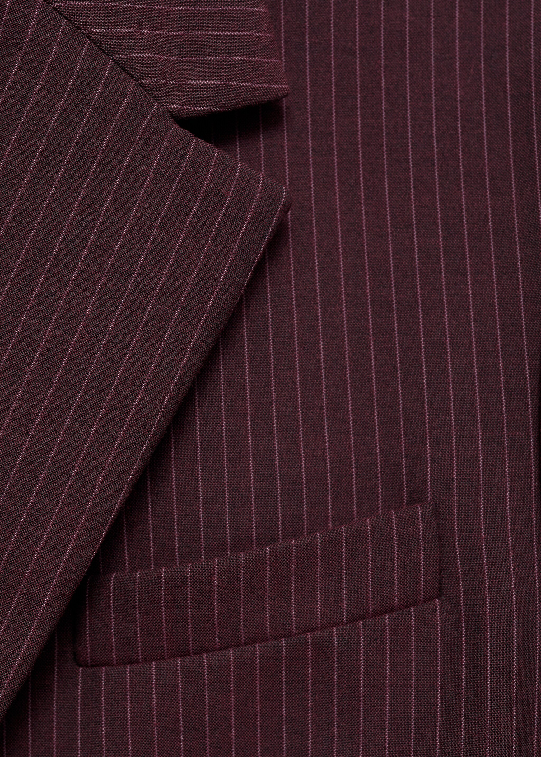 Pinstripe suit jacket - Details of the article 8, Maroon. Ref: 77058283-00.